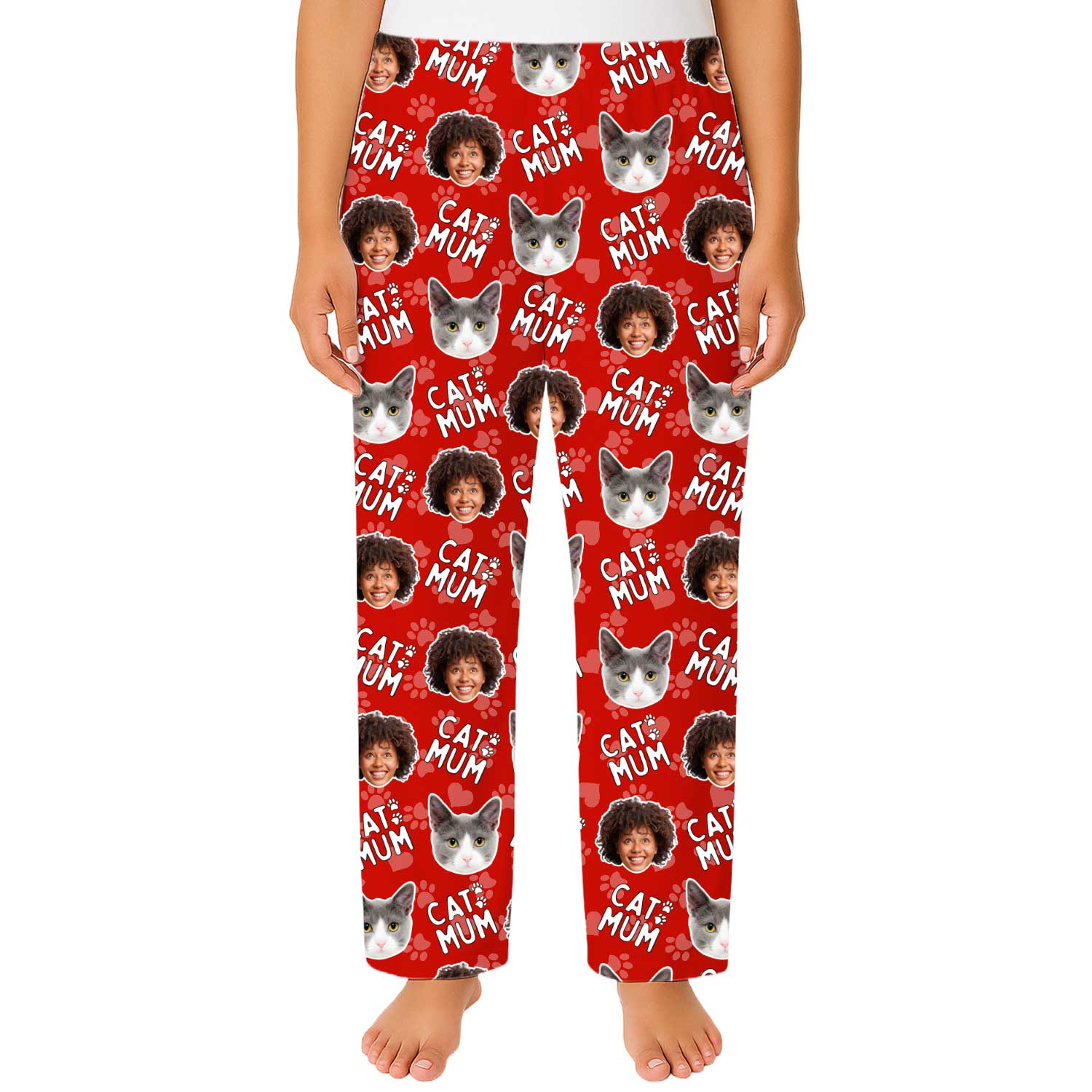 Women's Cat Mum Personalised PJ Bottoms