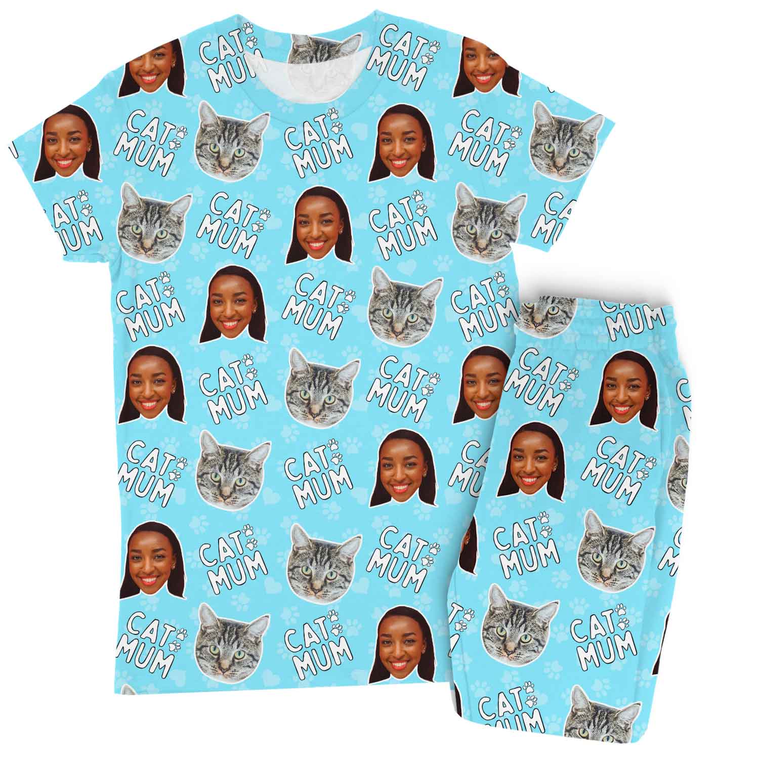 Women's Cat Mum Personalised Pyjamas - Trouser Set