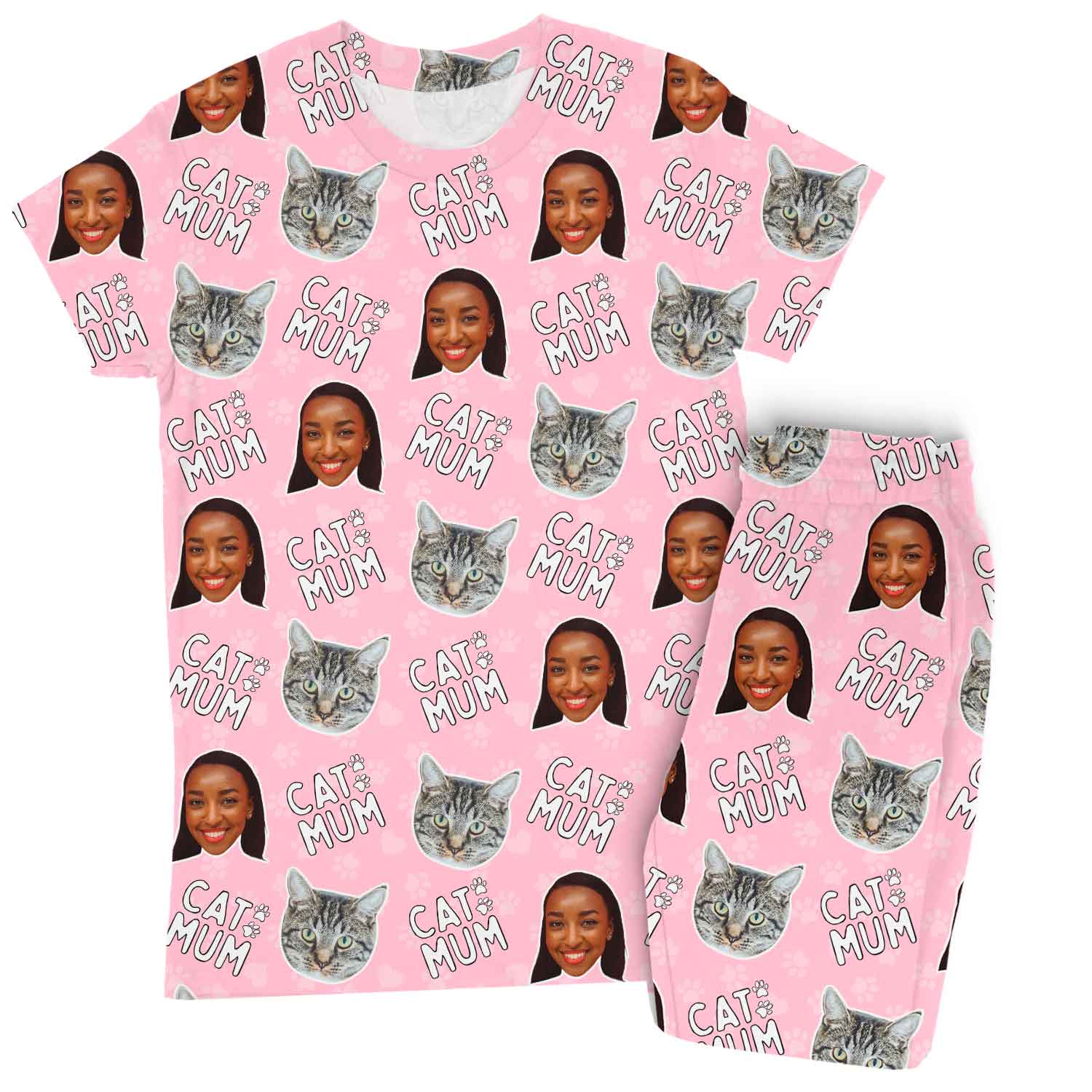 Women's Cat Mum Personalised Pyjamas - Trouser Set