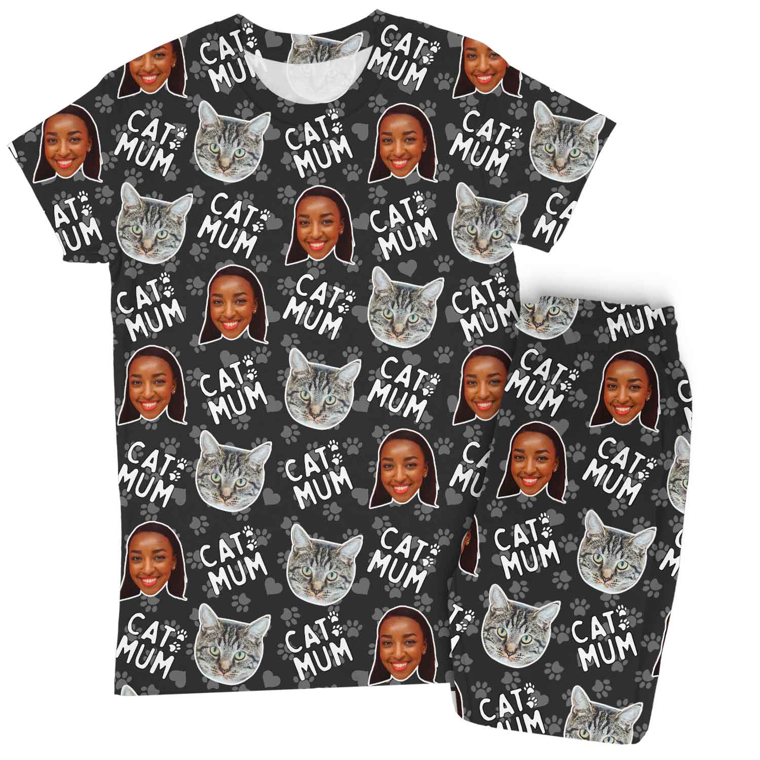 Women's Cat Mum Personalised Pyjamas - Trouser Set