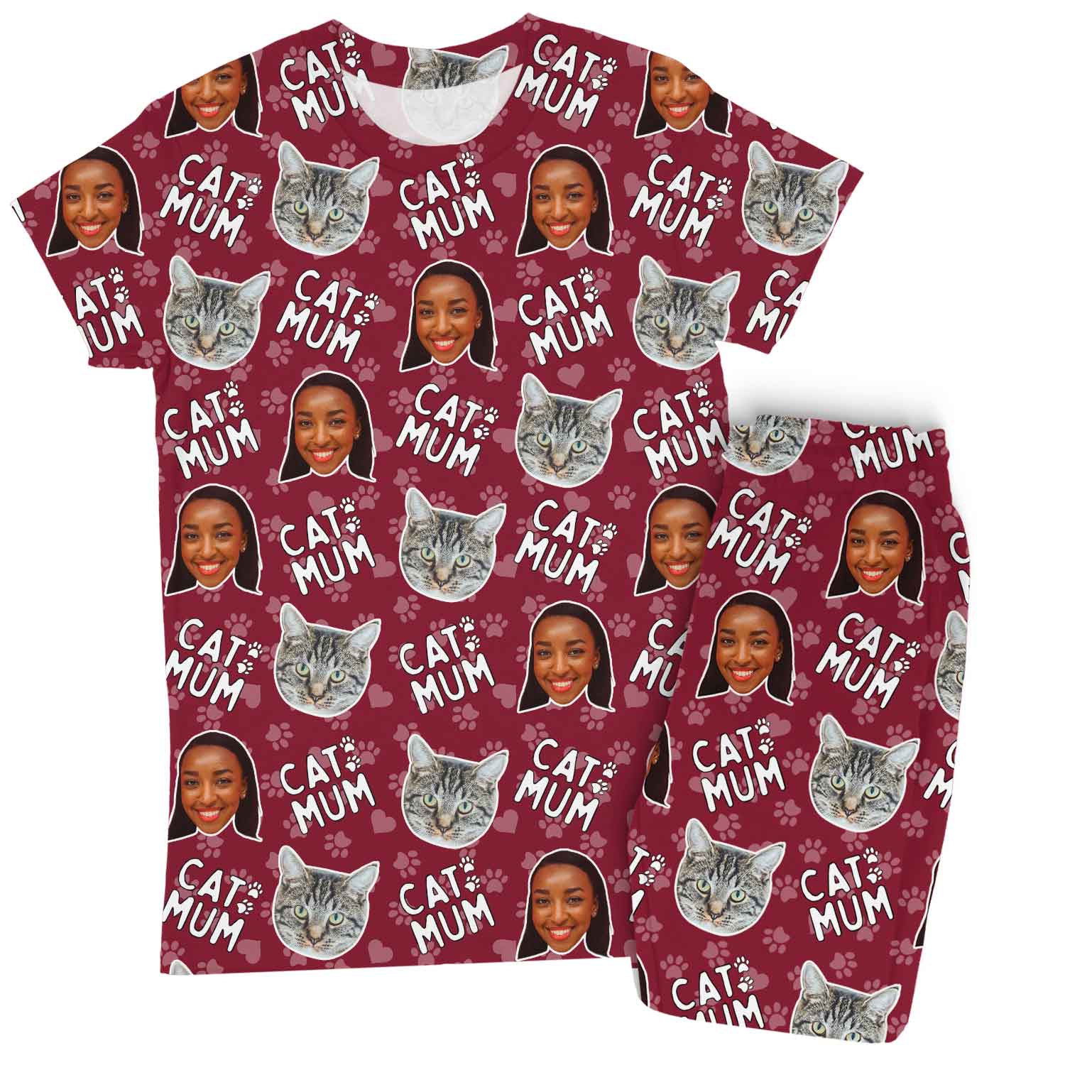 Women's Cat Mum Personalised Pyjamas - Trouser Set