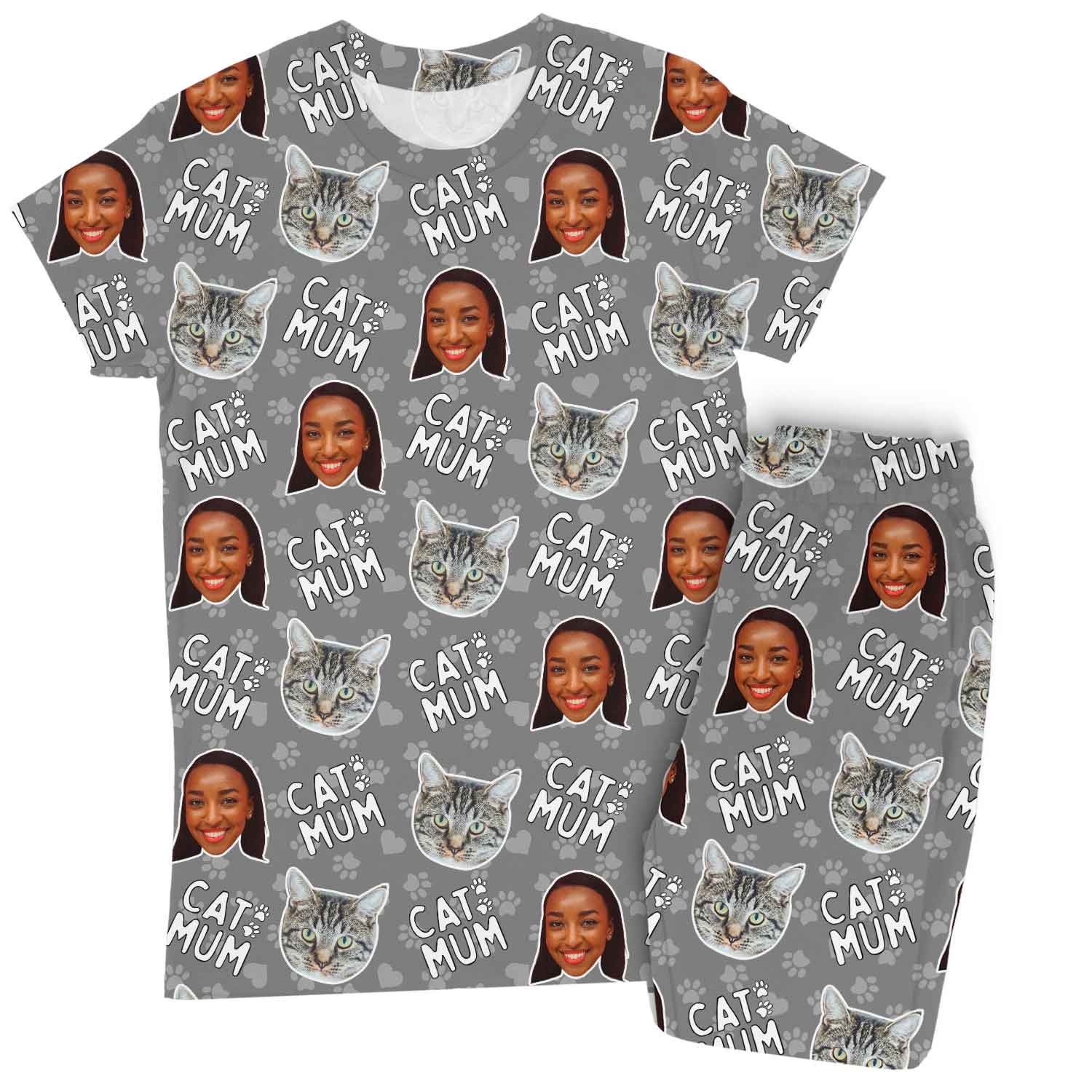 Women's Cat Mum Personalised Pyjamas - Trouser Set