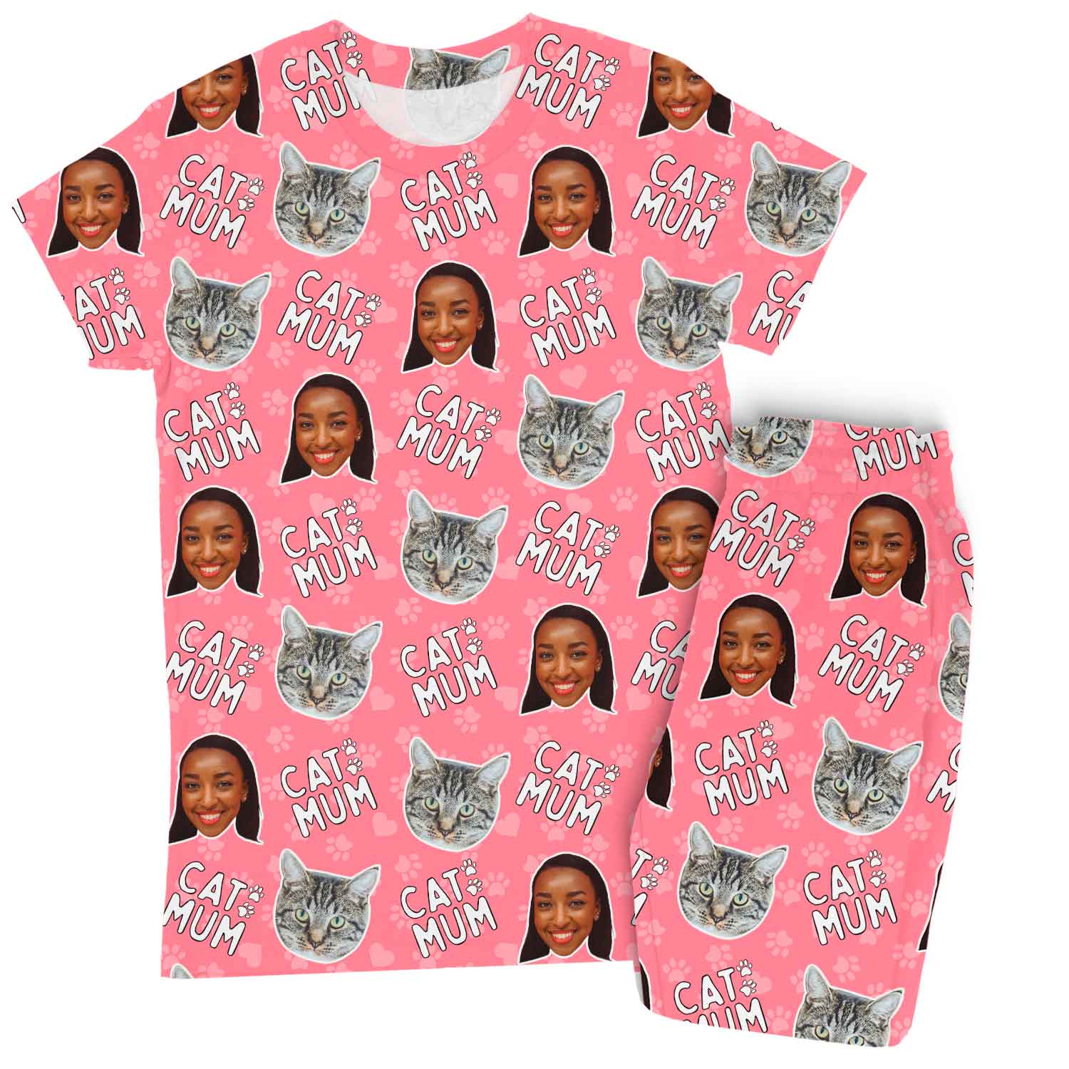 Women's Cat Mum Personalised Pyjamas - Trouser Set
