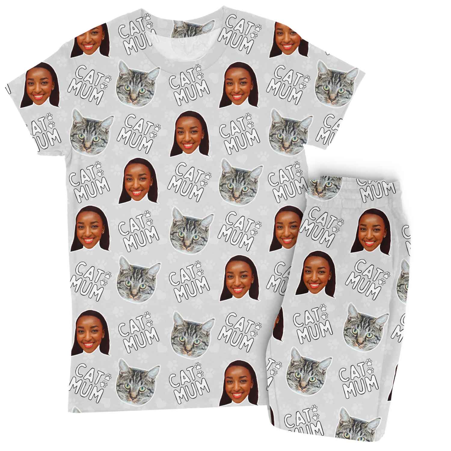 Women's Cat Mum Personalised Pyjamas - Trouser Set