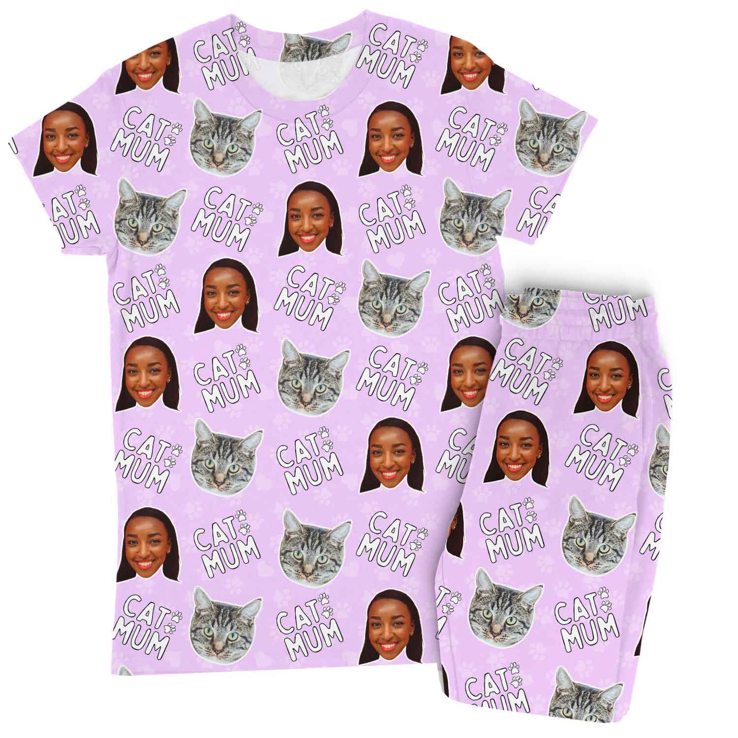 Women's Cat Mum Personalised Pyjamas - Trouser Set