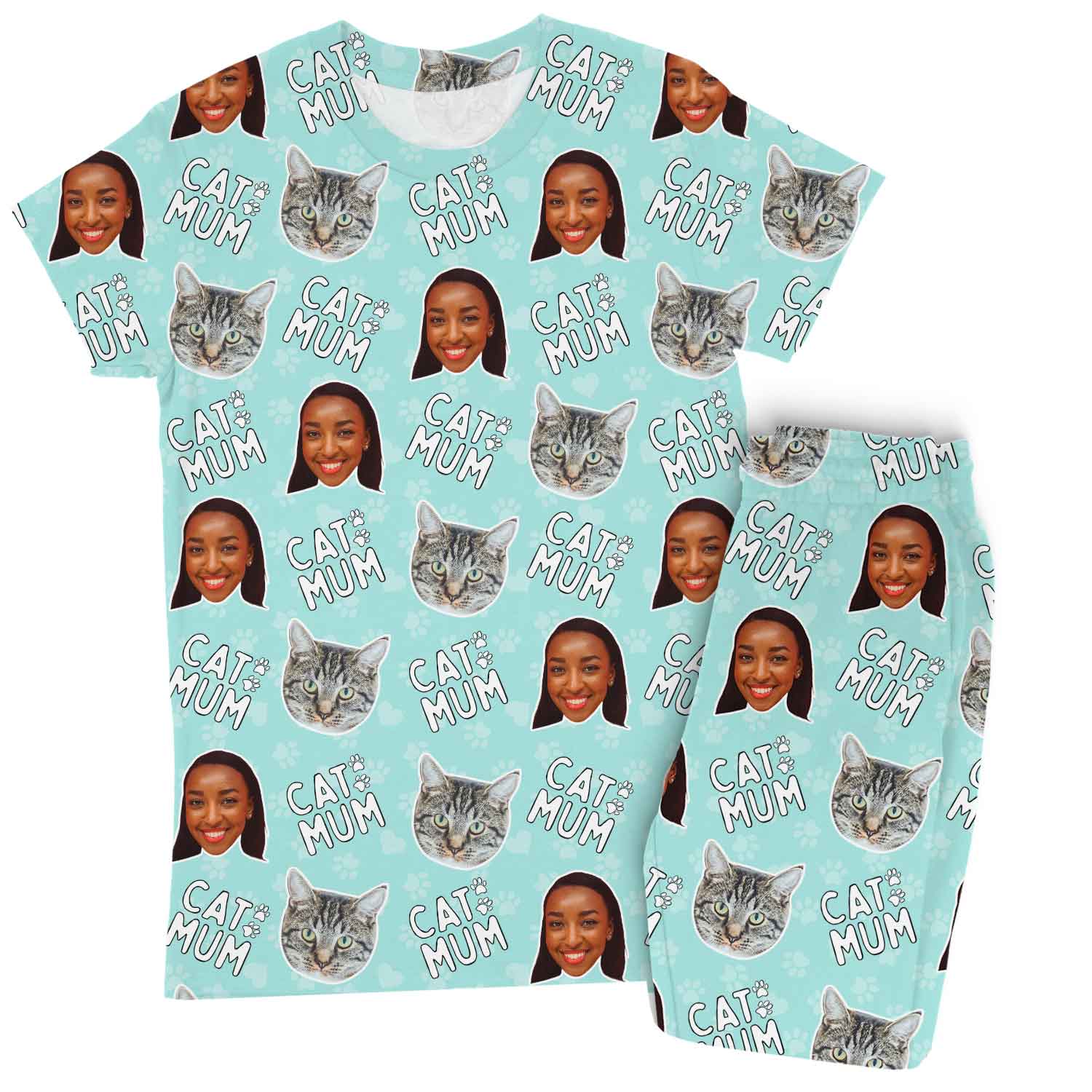 Women's Cat Mum Personalised Pyjamas - Trouser Set