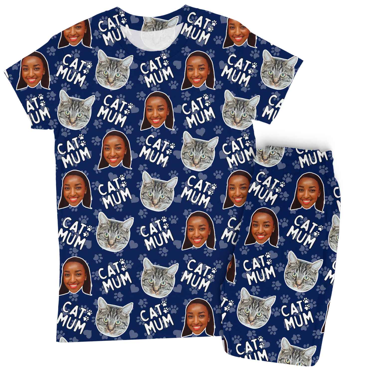 Women's Cat Mum Personalised Pyjamas - Trouser Set