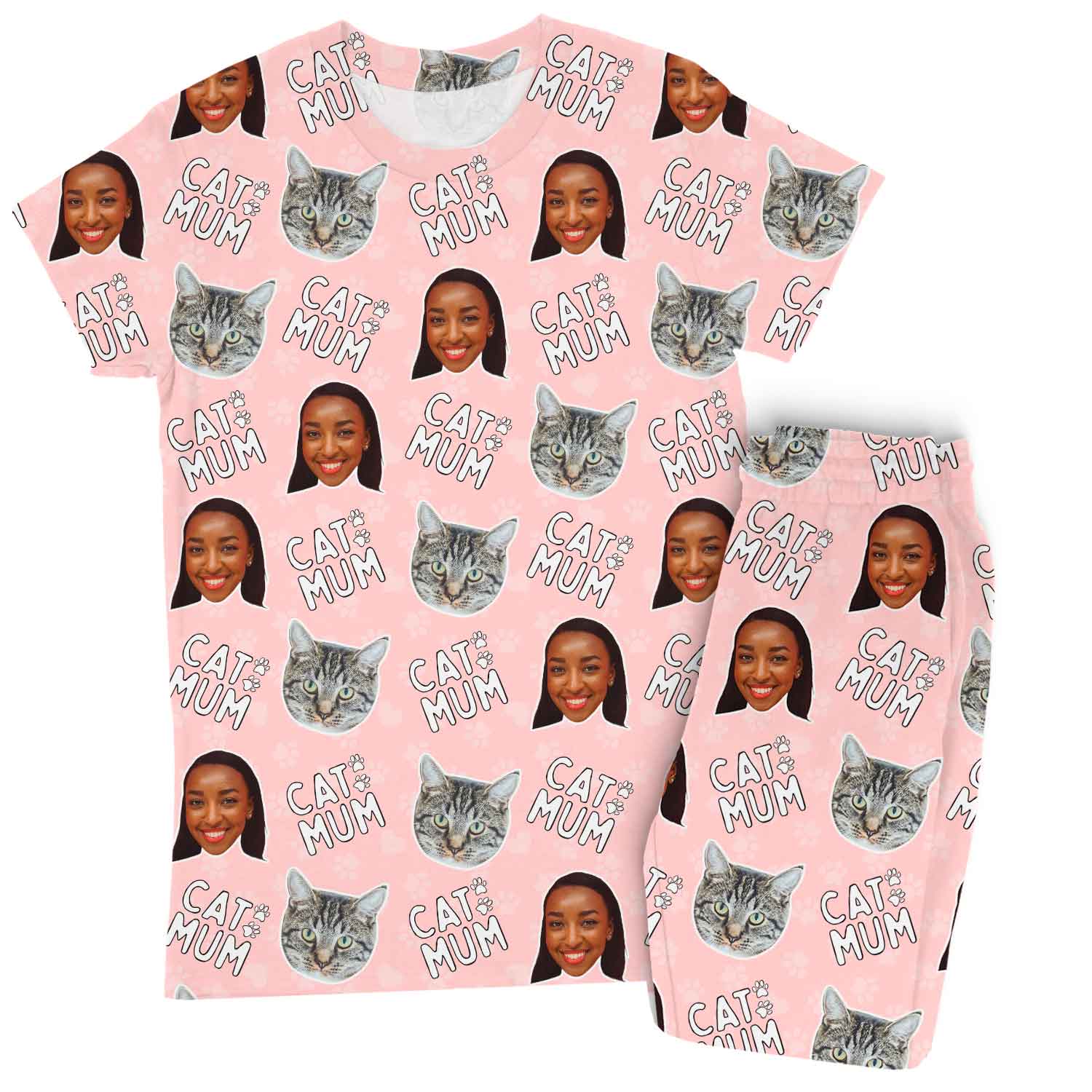 Women's Cat Mum Personalised Pyjamas - Trouser Set