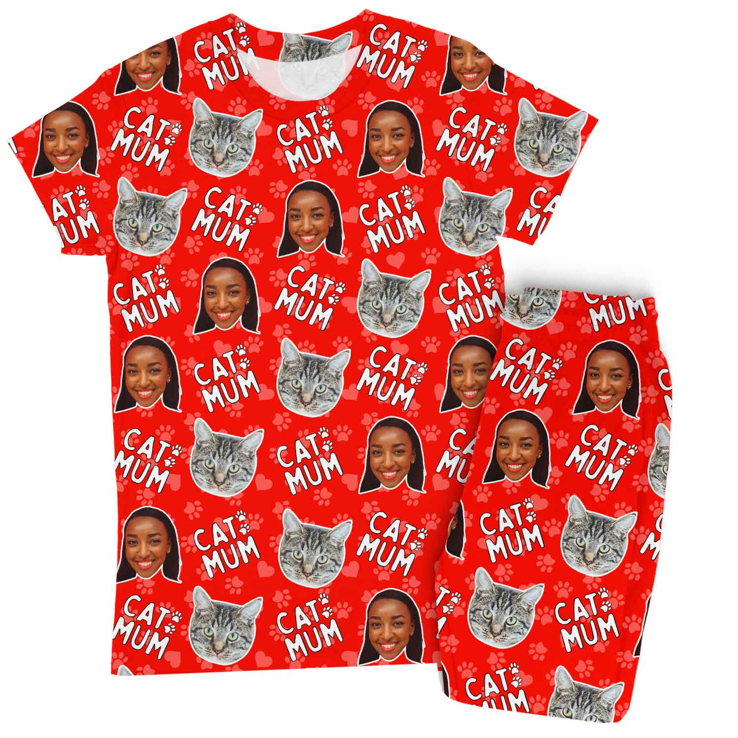 Women's Cat Mum Personalised Pyjamas - Trouser Set