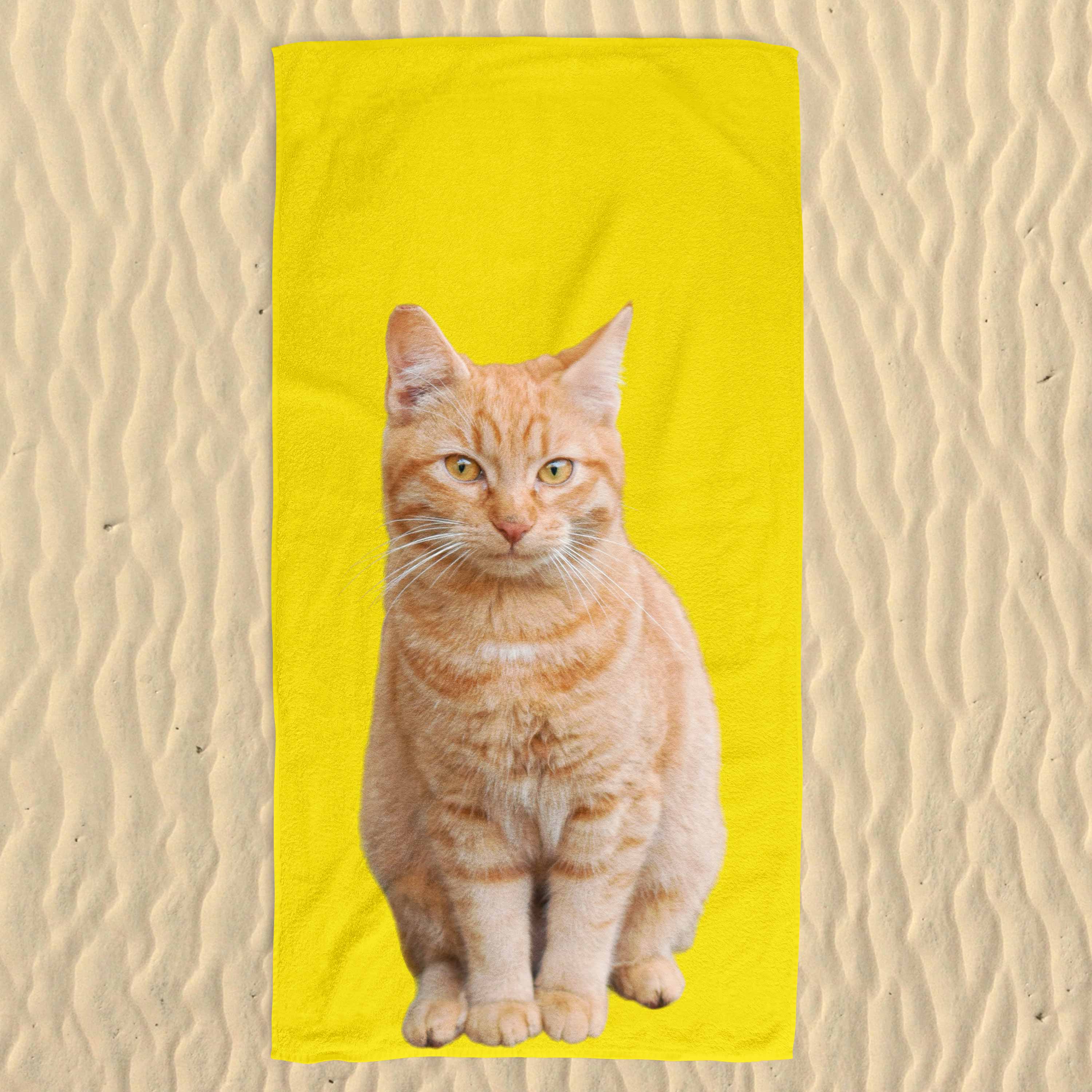 Your Cat Colour Background Beach Towel