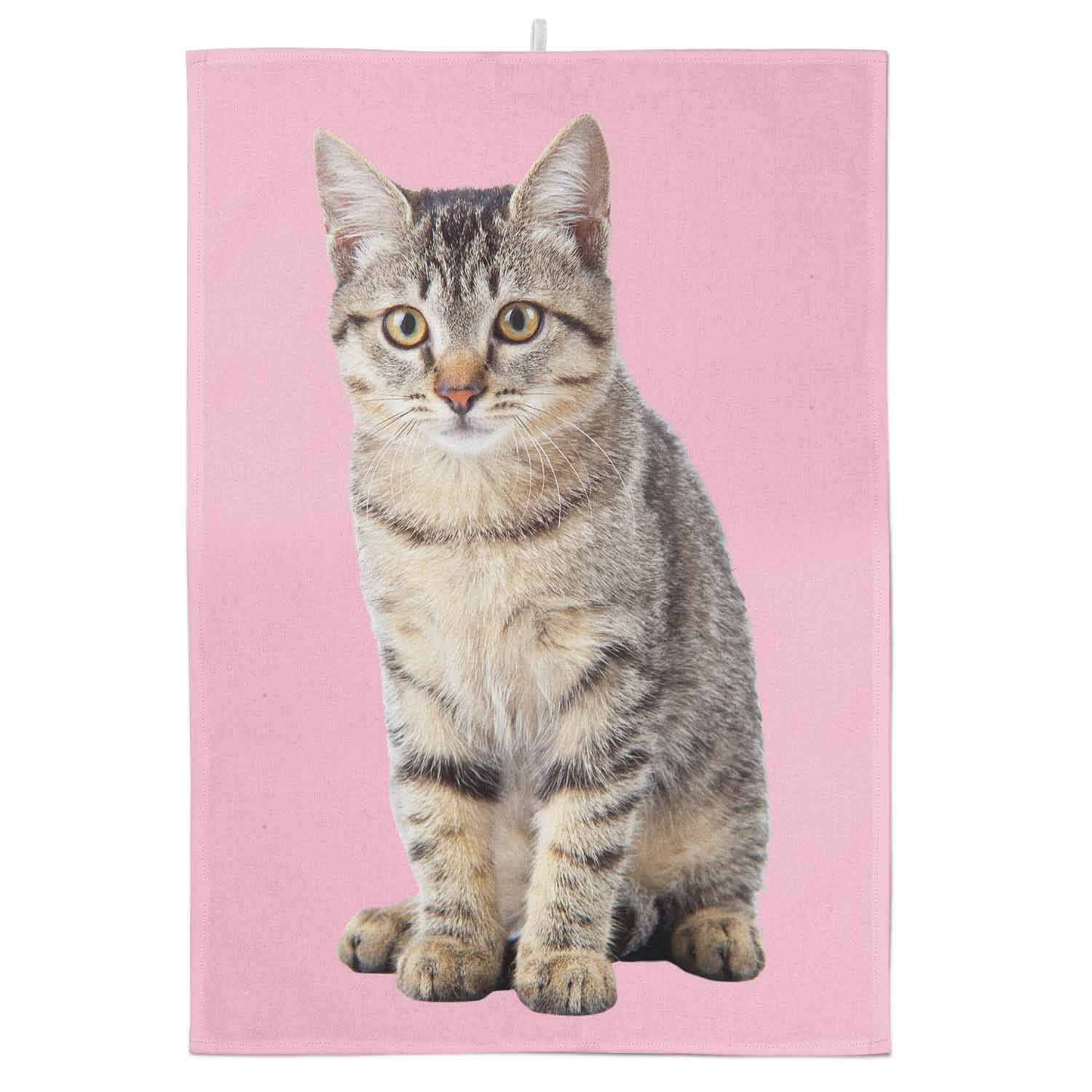 Your Cat Photo Colour Background Tea Towel