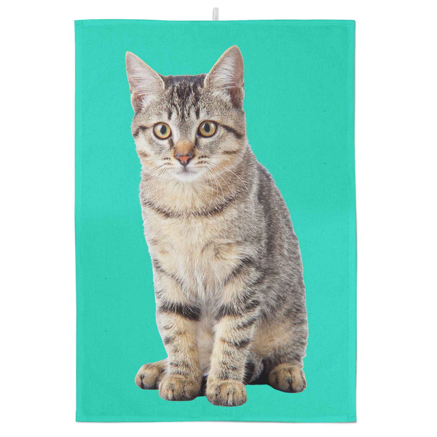 Your Cat Photo Colour Background Tea Towel