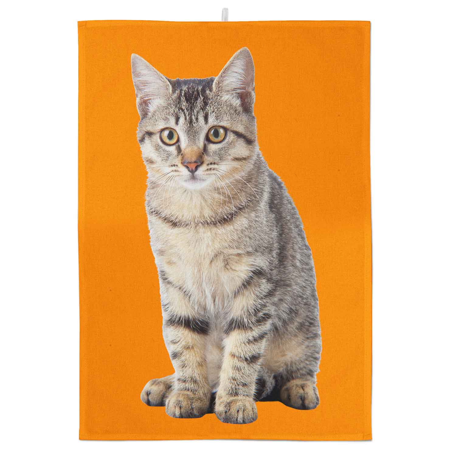 Your Cat Photo Colour Background Tea Towel
