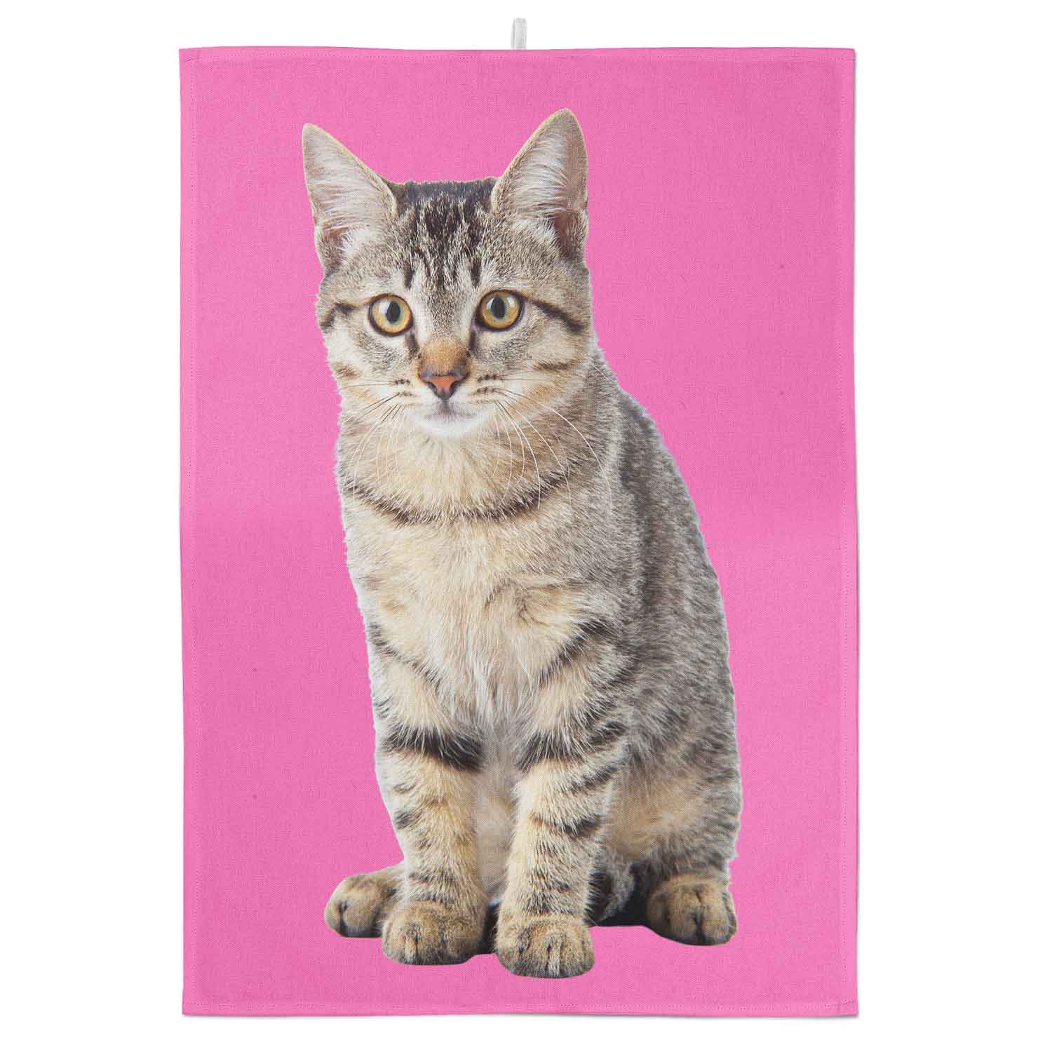 Your Cat Photo Colour Background Tea Towel
