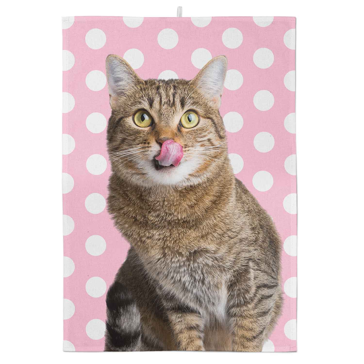 Your Cat Spots Pattern Personalised Tea Towel