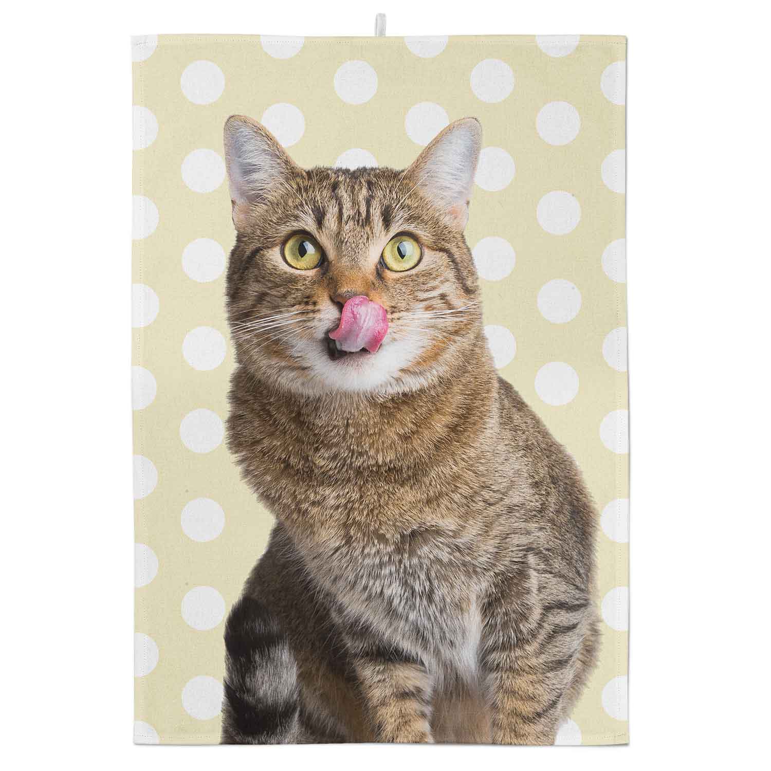 Your Cat Spots Pattern Personalised Tea Towel