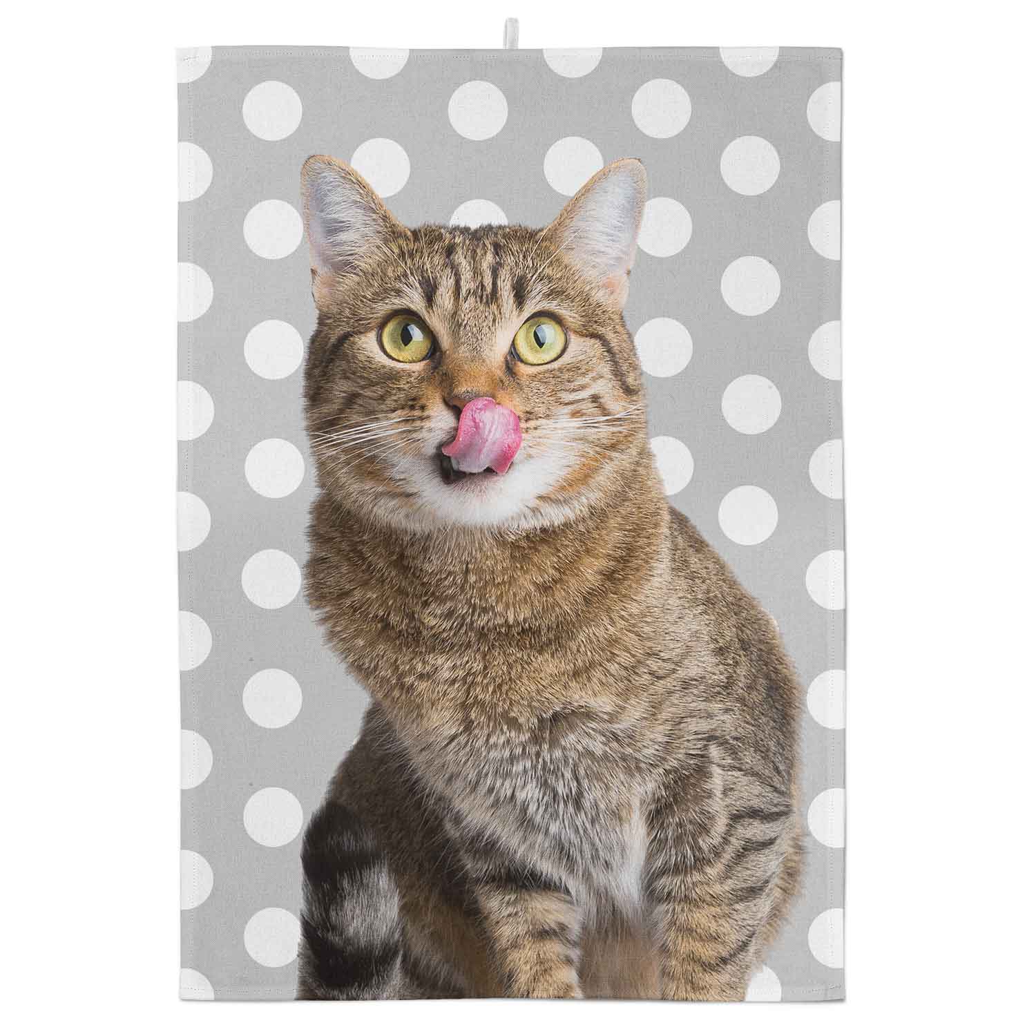 Your Cat Spots Pattern Personalised Tea Towel