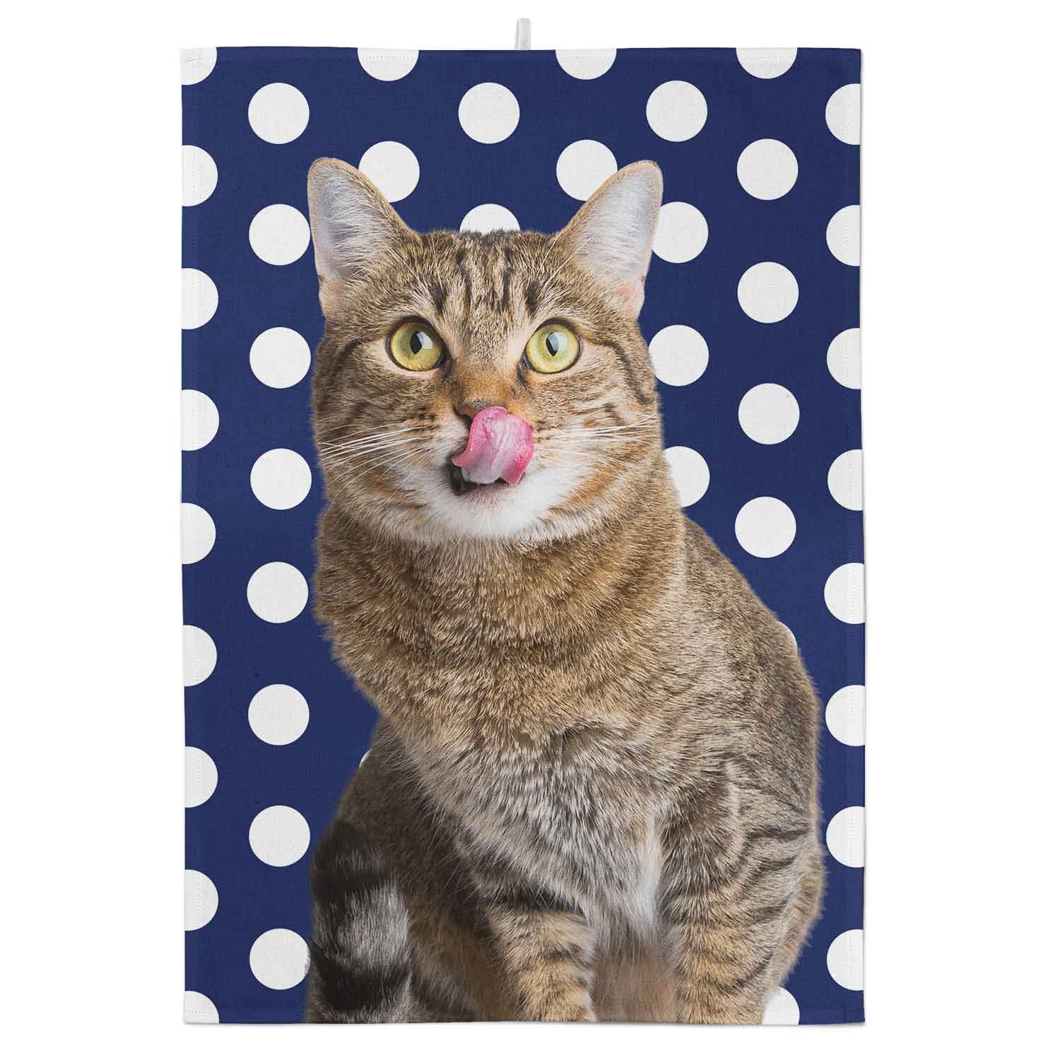 Your Cat Spots Pattern Personalised Tea Towel