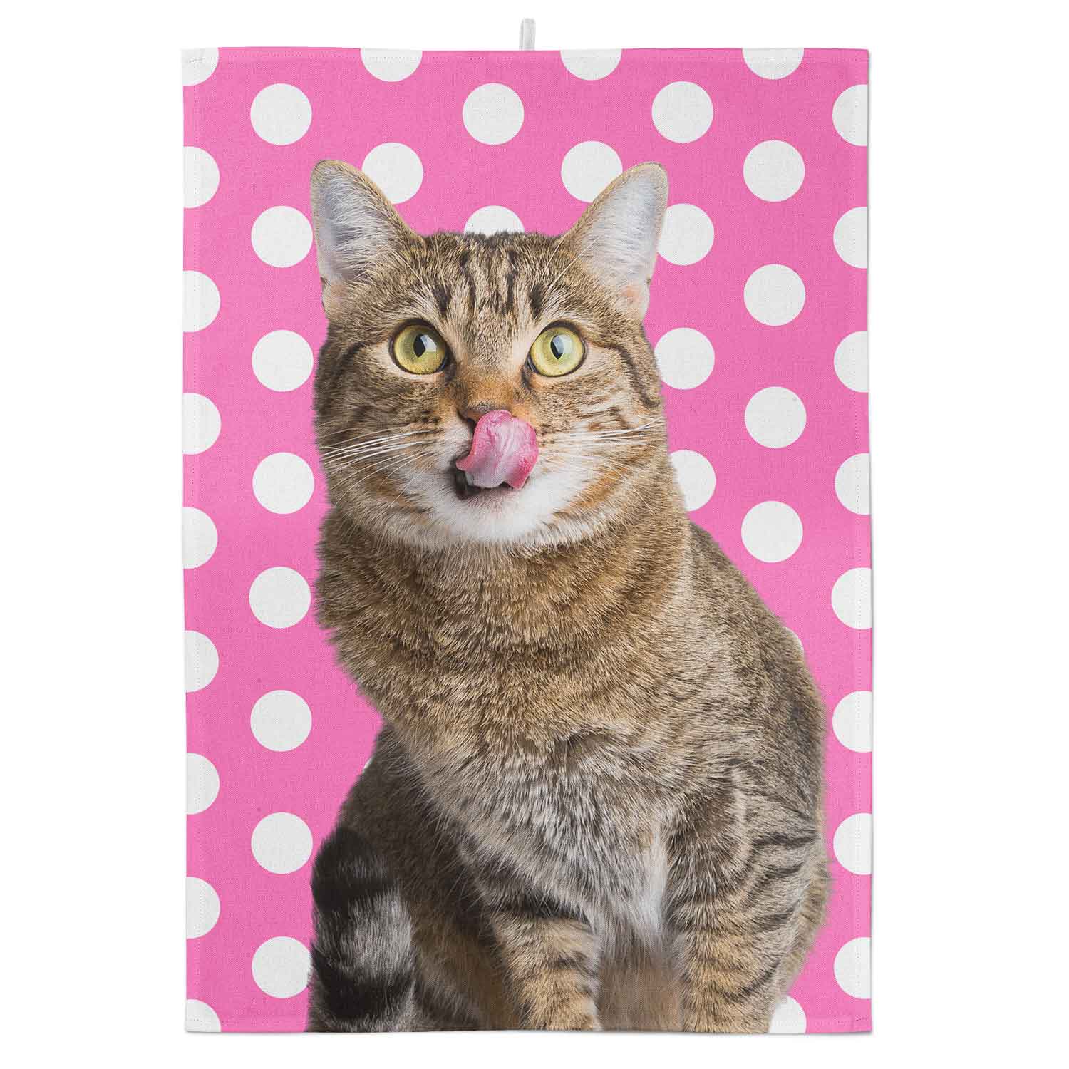 Your Cat Spots Pattern Personalised Tea Towel