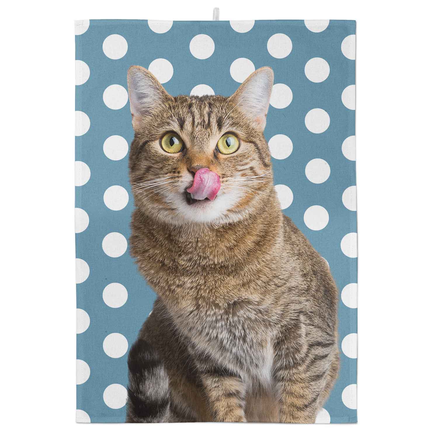 Your Cat Spots Pattern Personalised Tea Towel