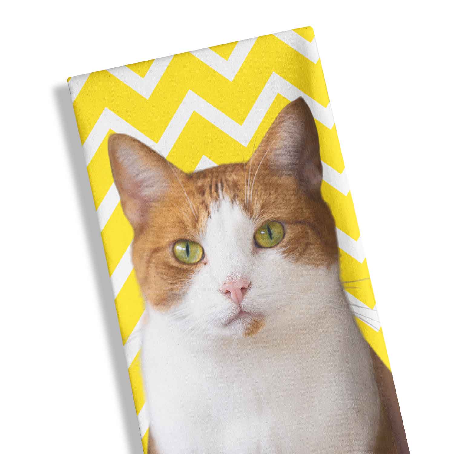 Your Cat Zig Zag Pattern Personalised Tea Towel