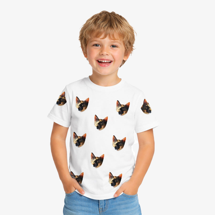 Your Cat Pattern Personalised Kids T-Shirt