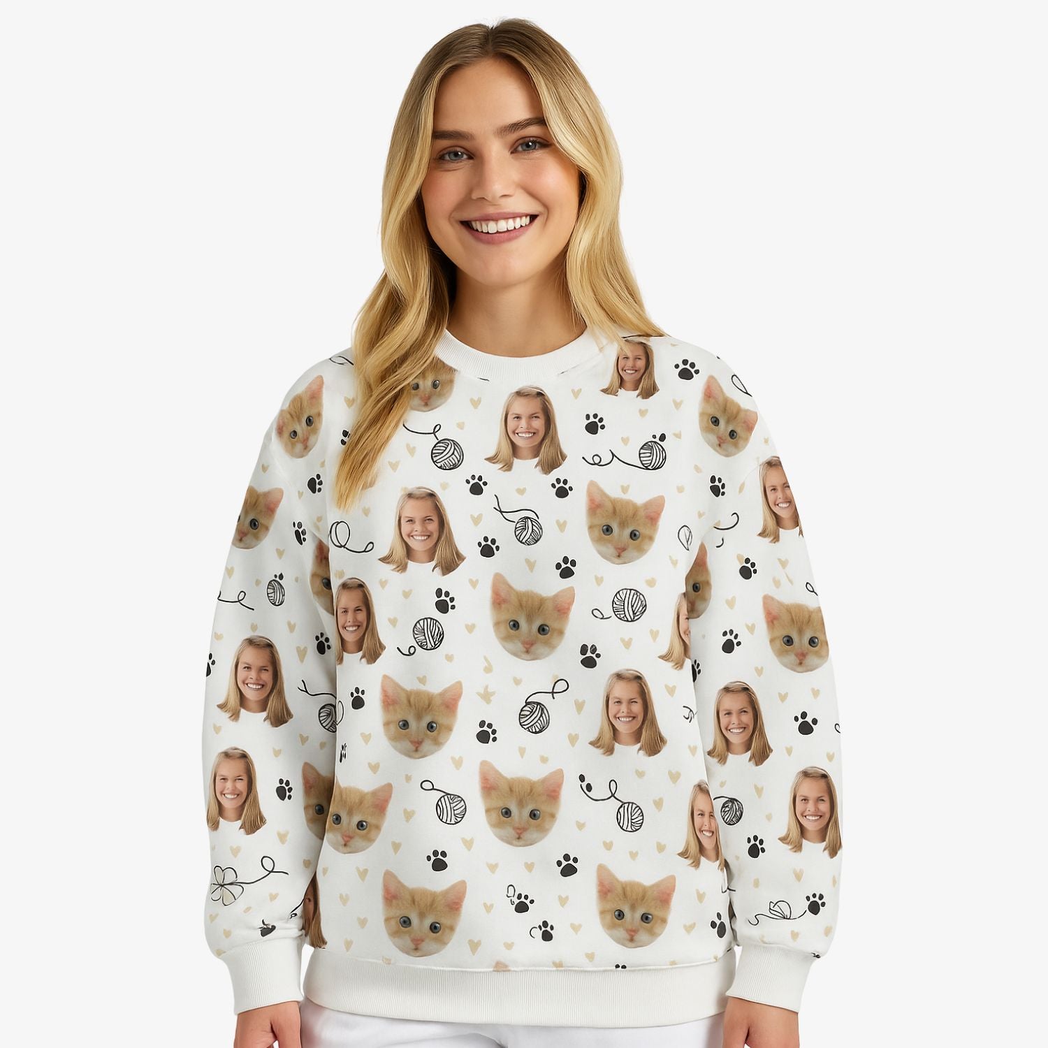 Wool & Hearts You & Your Cat Personalised Sweatshirt