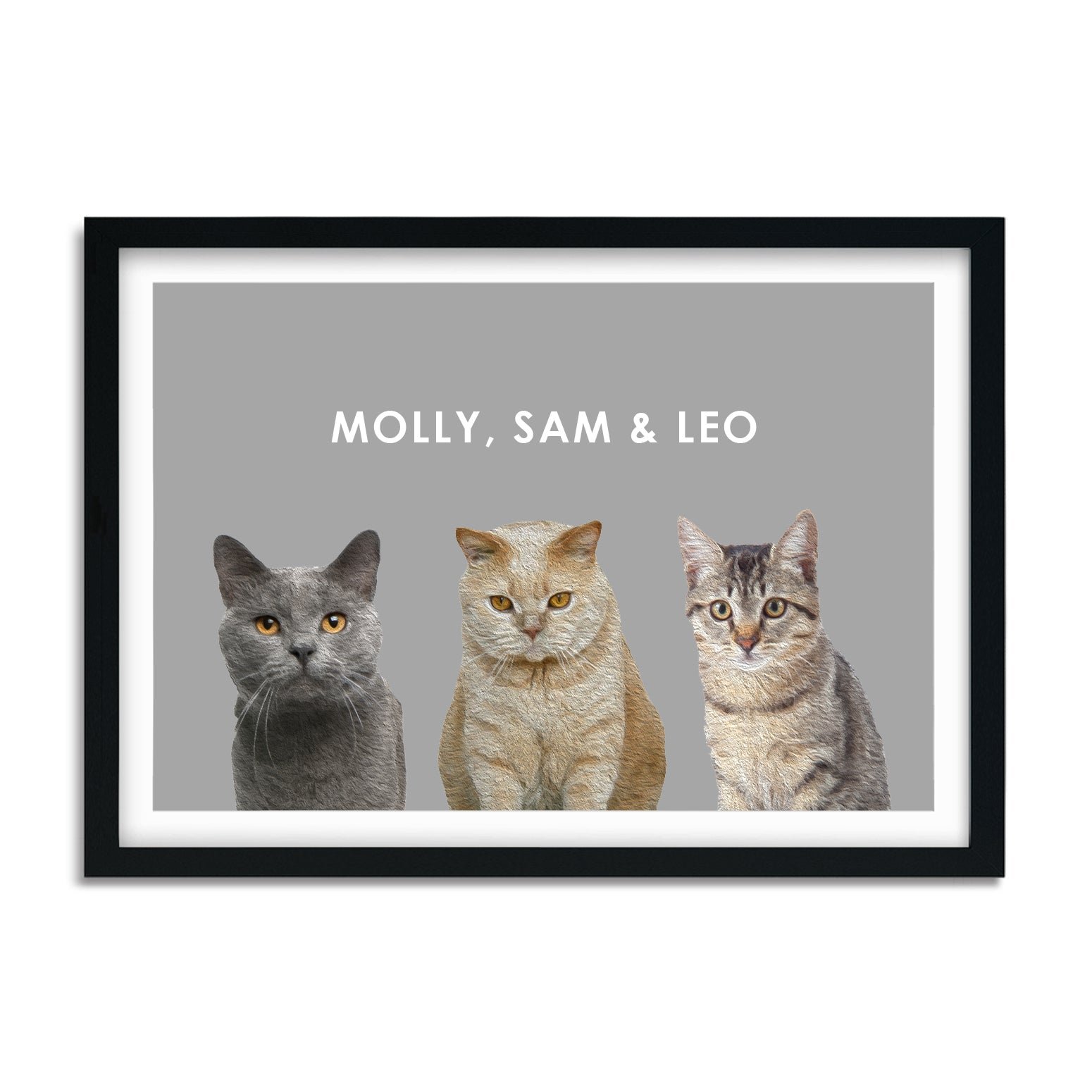 Custom 2 or 3 Cats Portrait