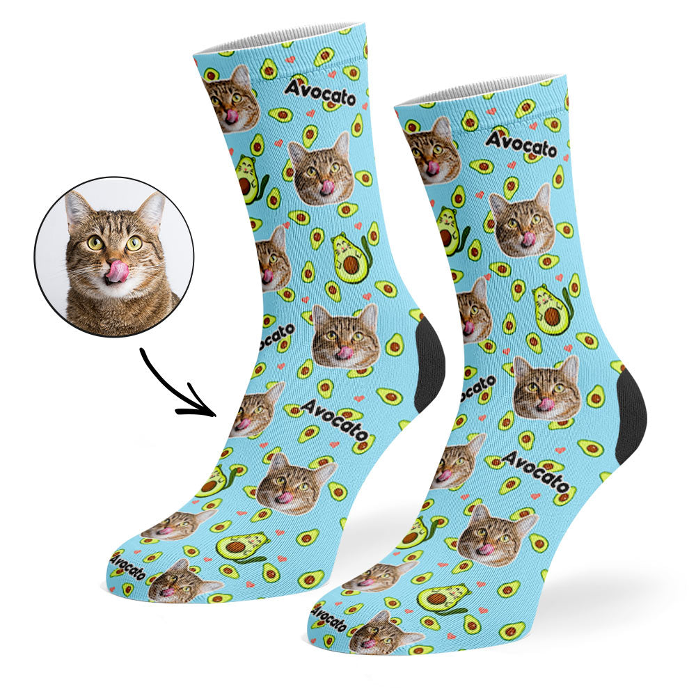 Avocato Personalized Cat Socks