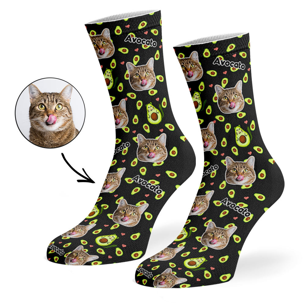 Avocato Personalized Cat Socks