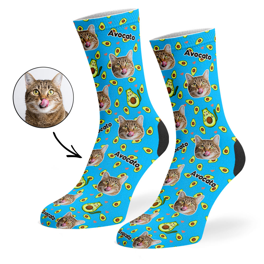 Avocato Personalized Cat Socks