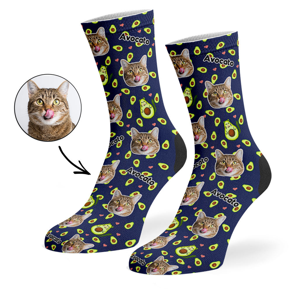 Avocato Personalized Cat Socks