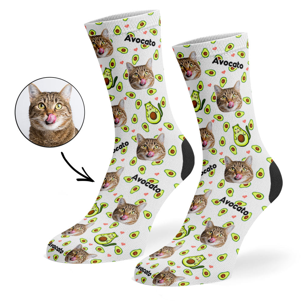 Avocato Personalized Cat Socks