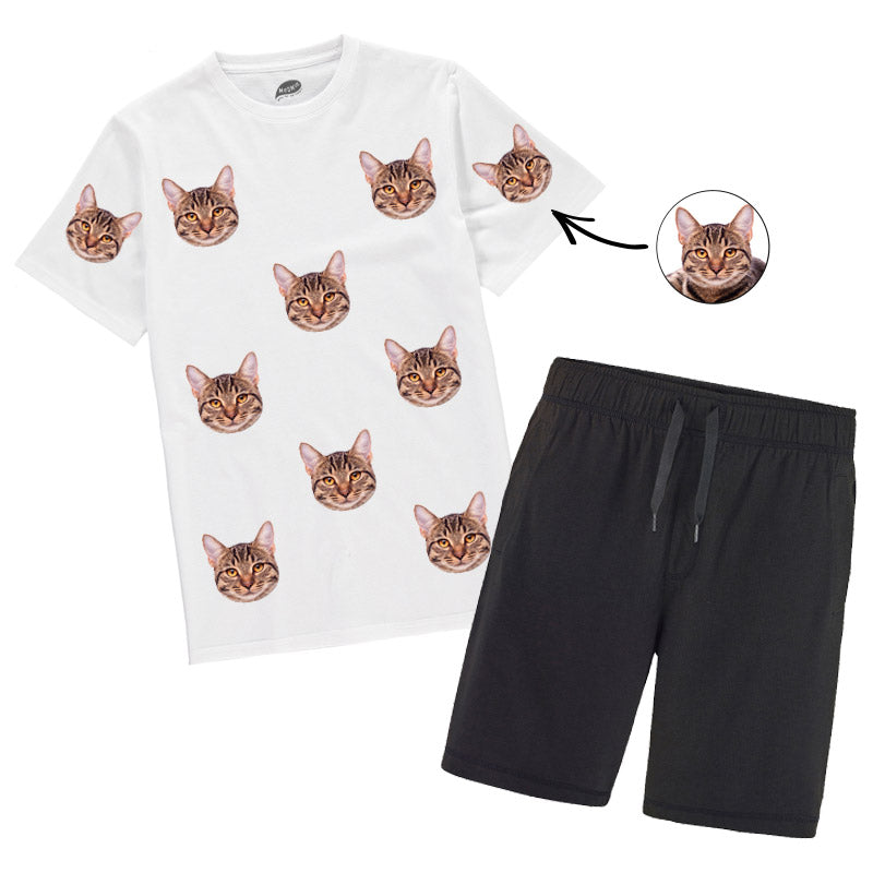 Men's Cat Pyjamas - Red Tartan Trouser Set