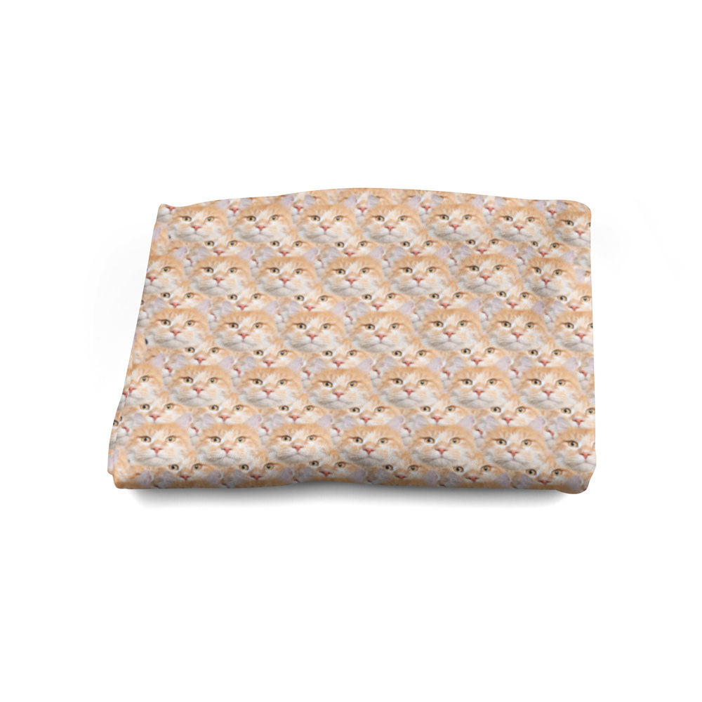 Cat Face Mash Personalised Blanket