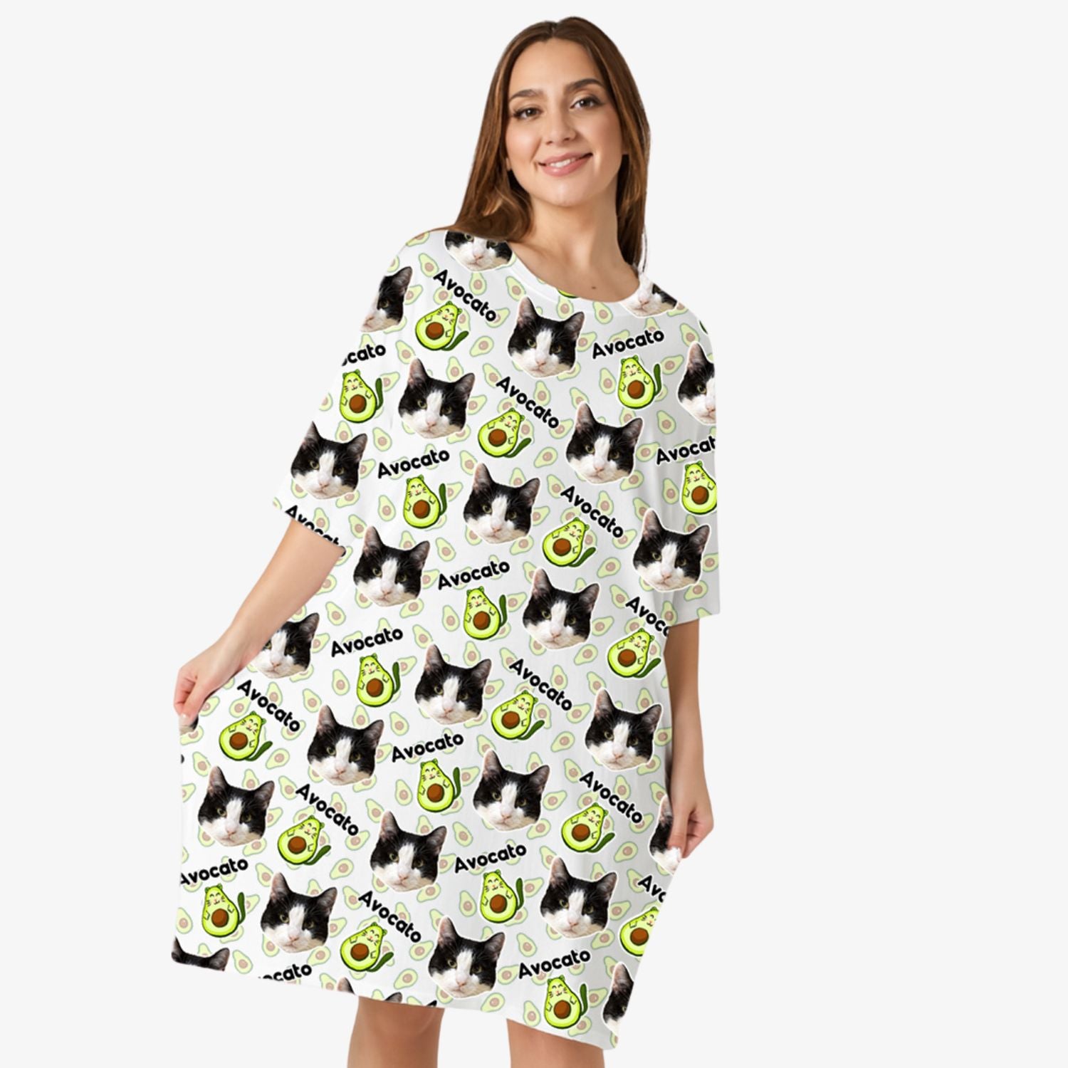 Avocato Cat Faces Custom Sleep Tee