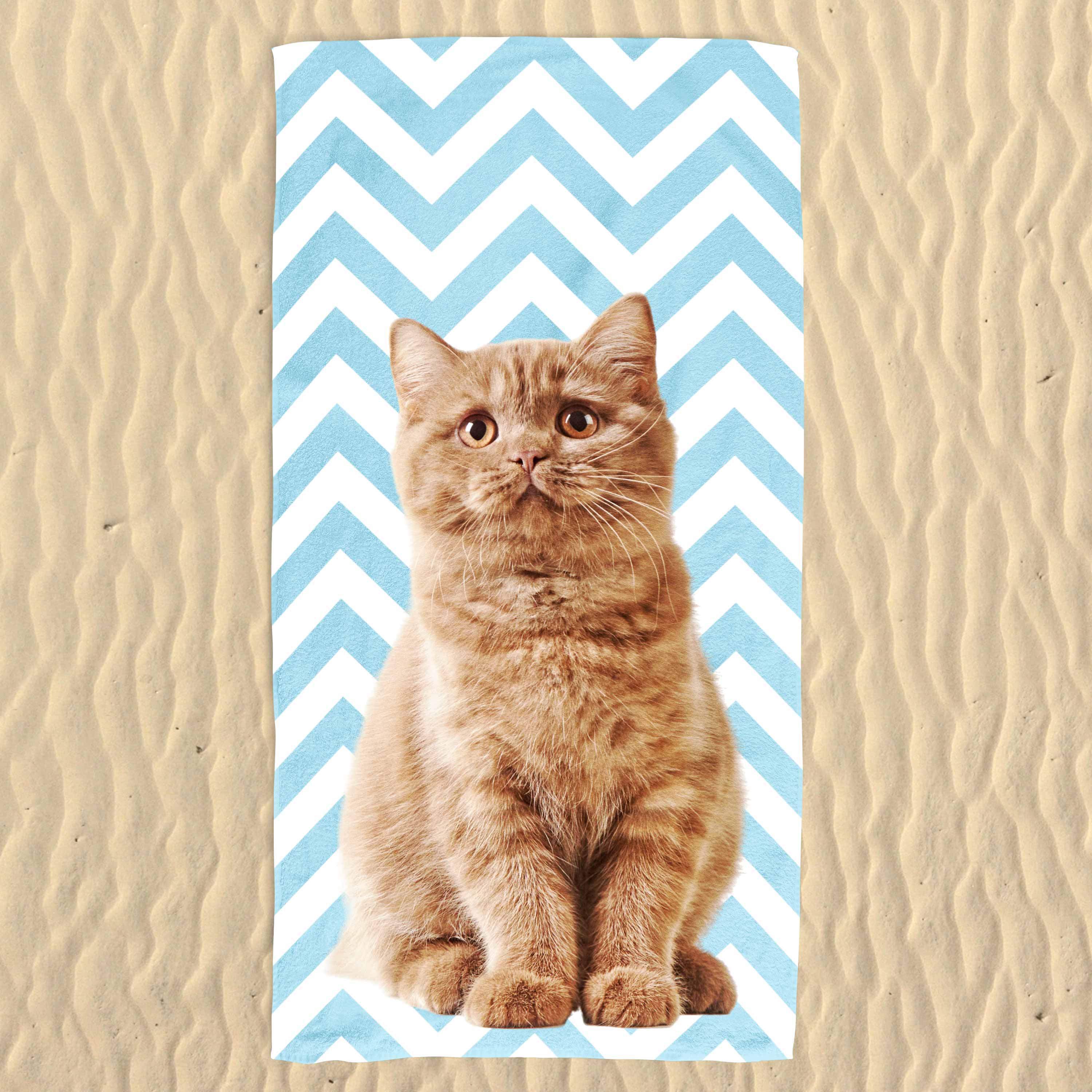 Your Cat Zig Zag Pattern Beach Towel