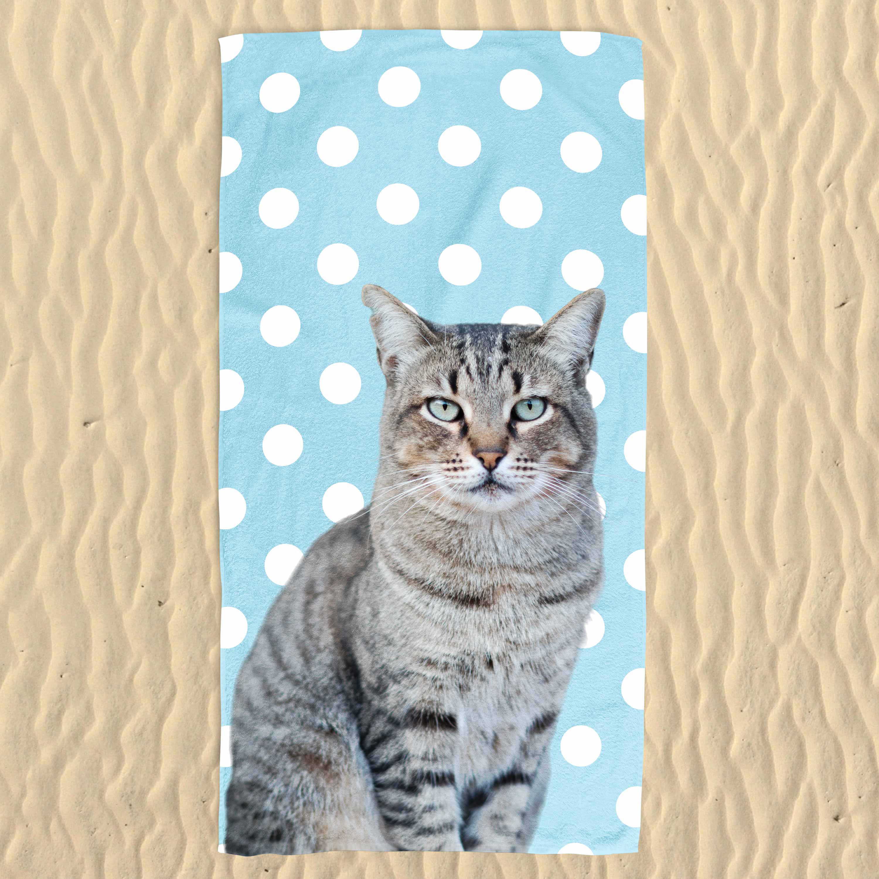 Your Cat Spots Pattern Beach Towel