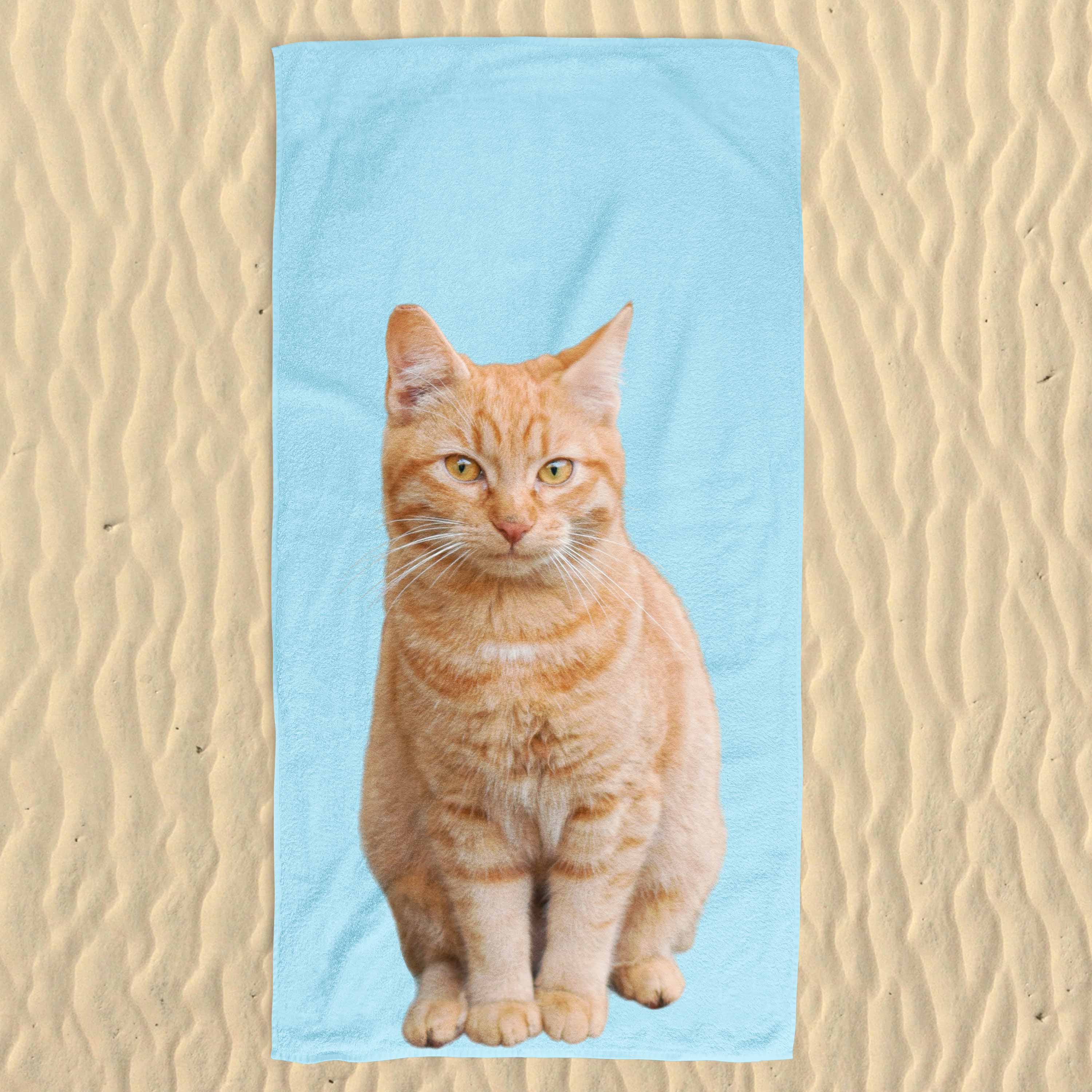 Your Cat Colour Background Beach Towel