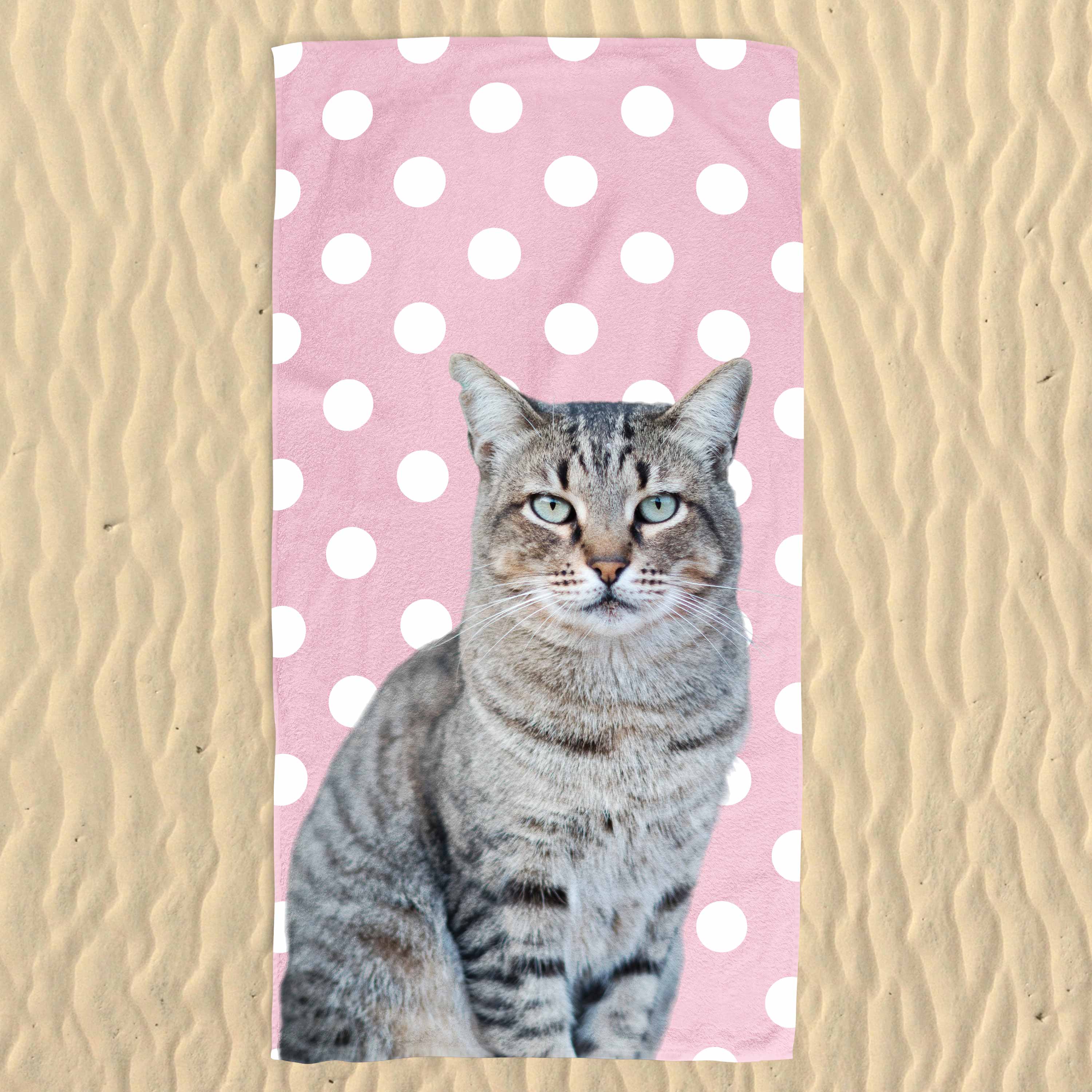 Your Cat Spots Pattern Beach Towel