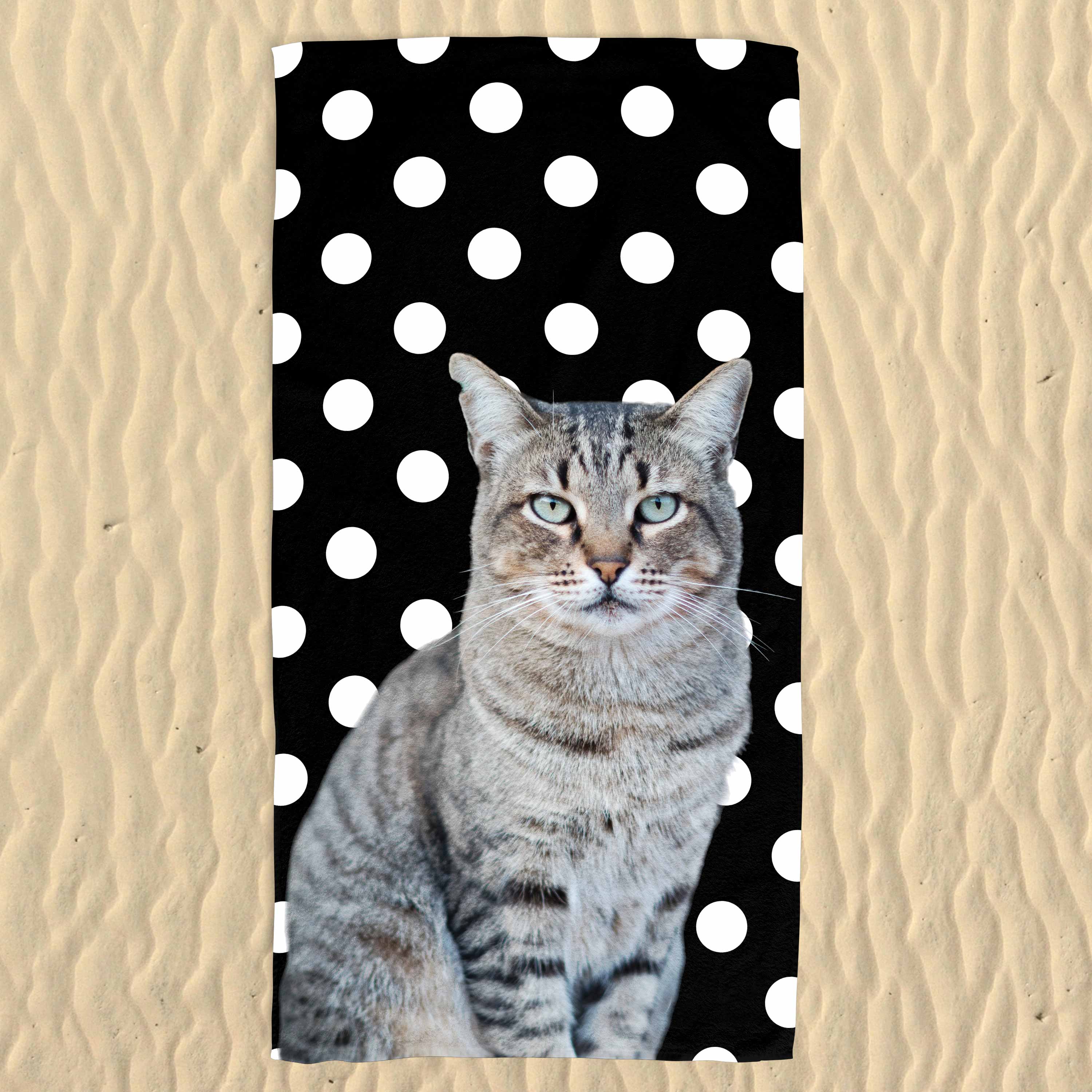 Your Cat Spots Pattern Beach Towel