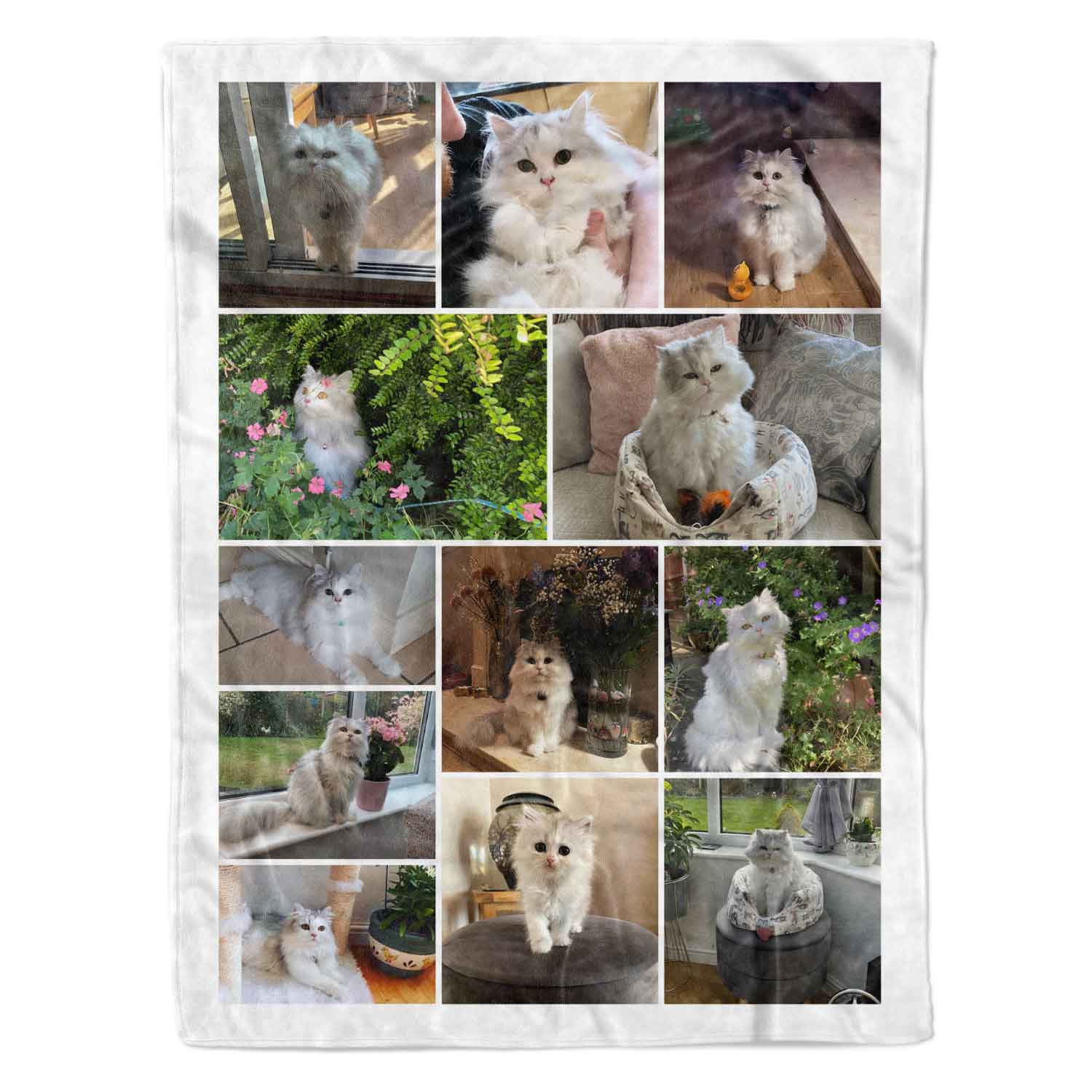 Photo Collage Personalised Cat Blanket With 12 Images