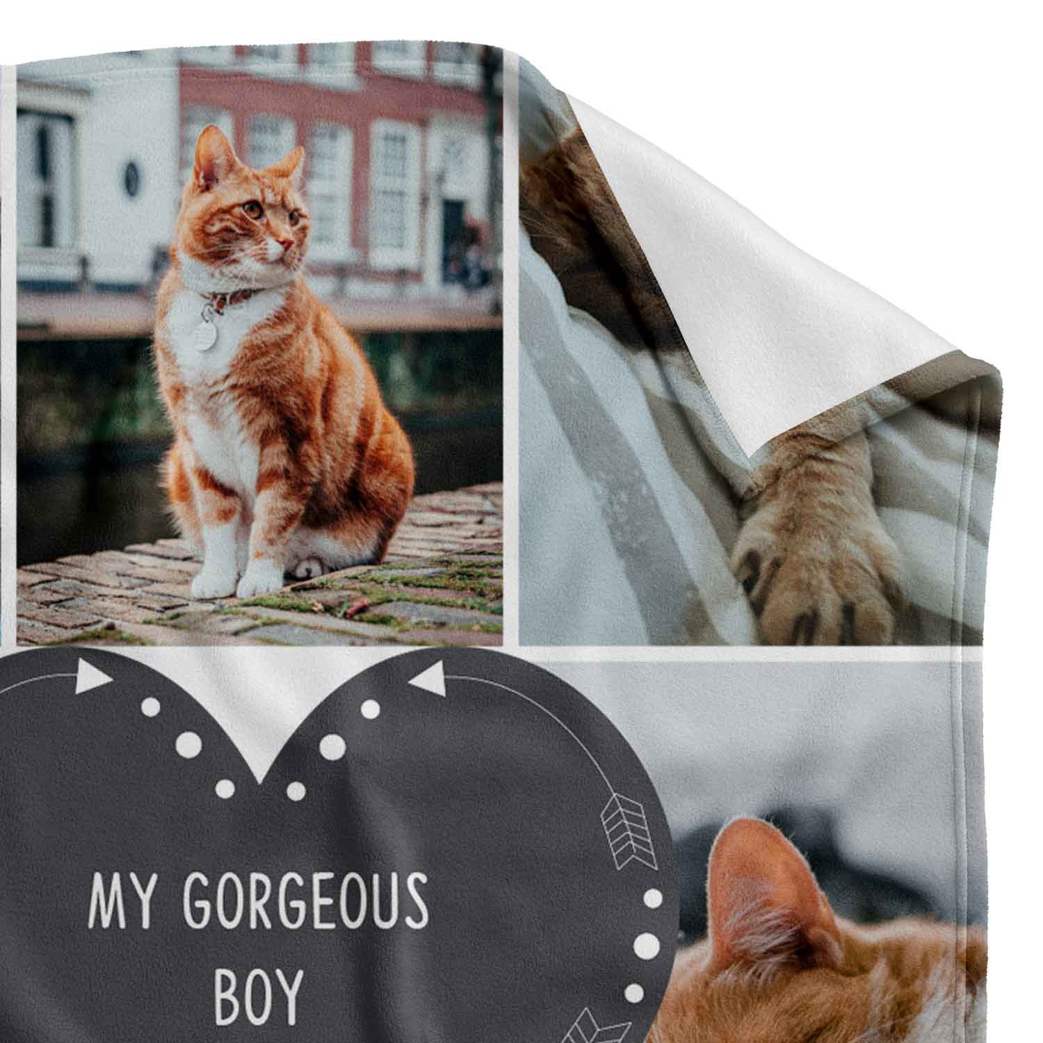 Photo Collage Personalised Blanket With Custom Heart Text