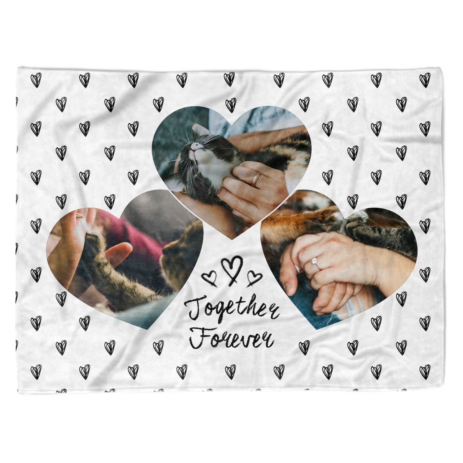Together Forever Photo Collage Personalised Cat Blanket