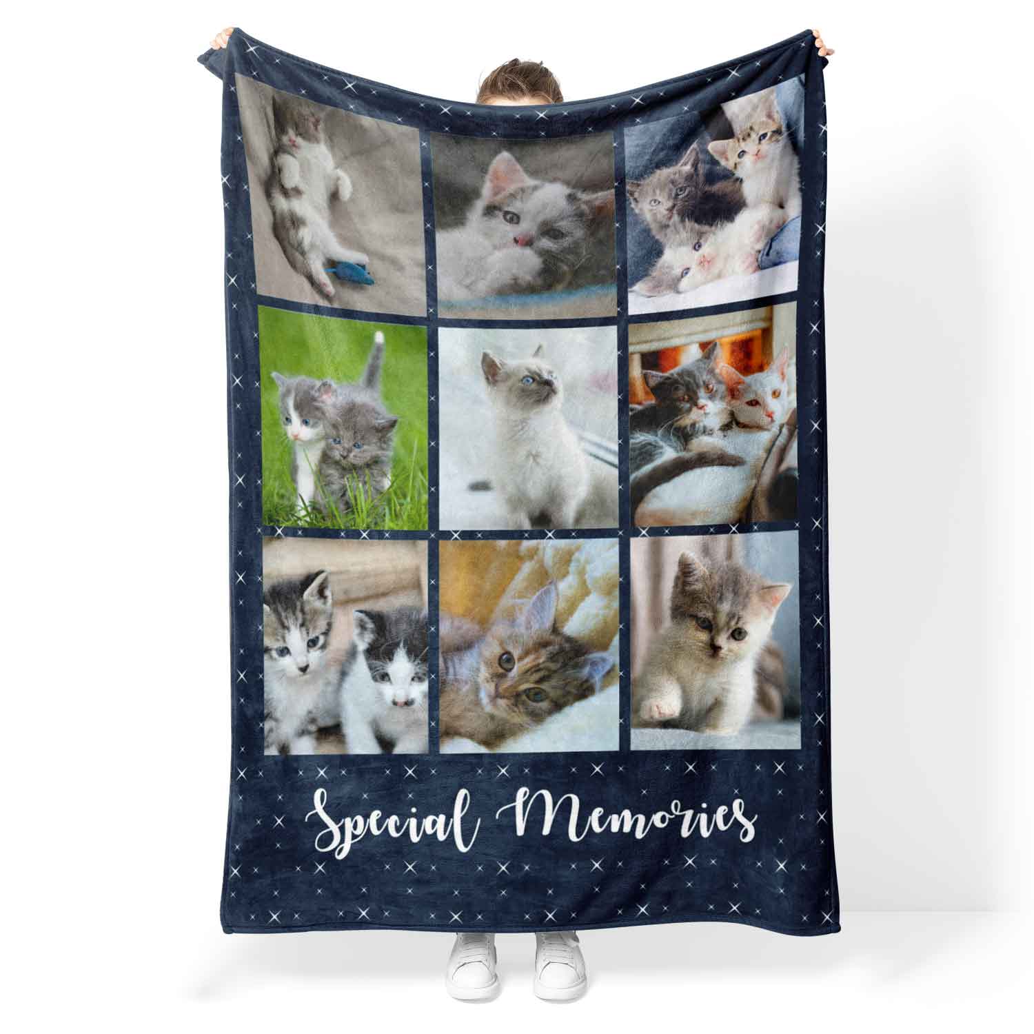 Special Memories Photo Collage Personalised Cat Blanket