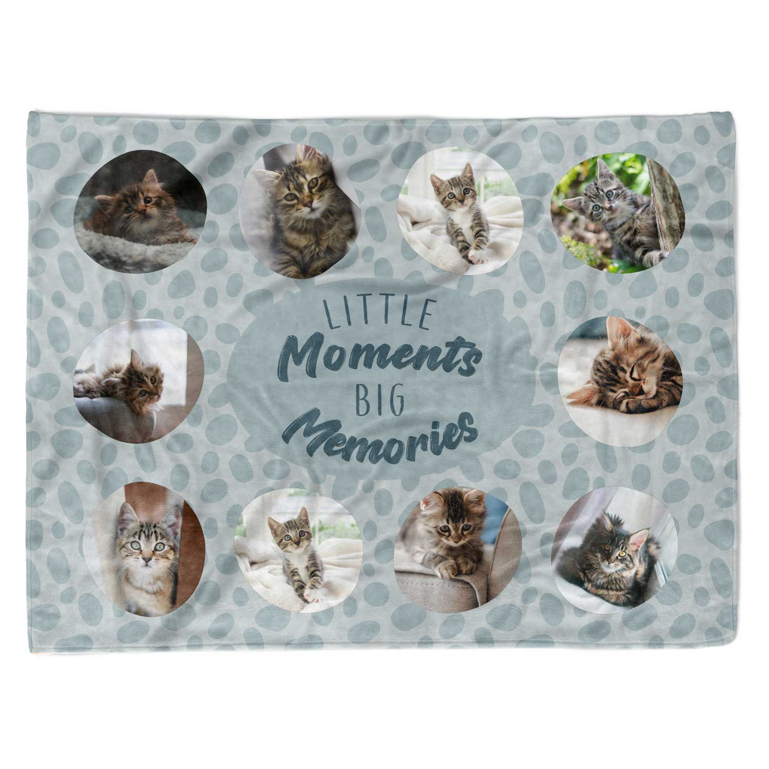 Little Moments Big Memories Photo Collage Personalised Cat Blanket