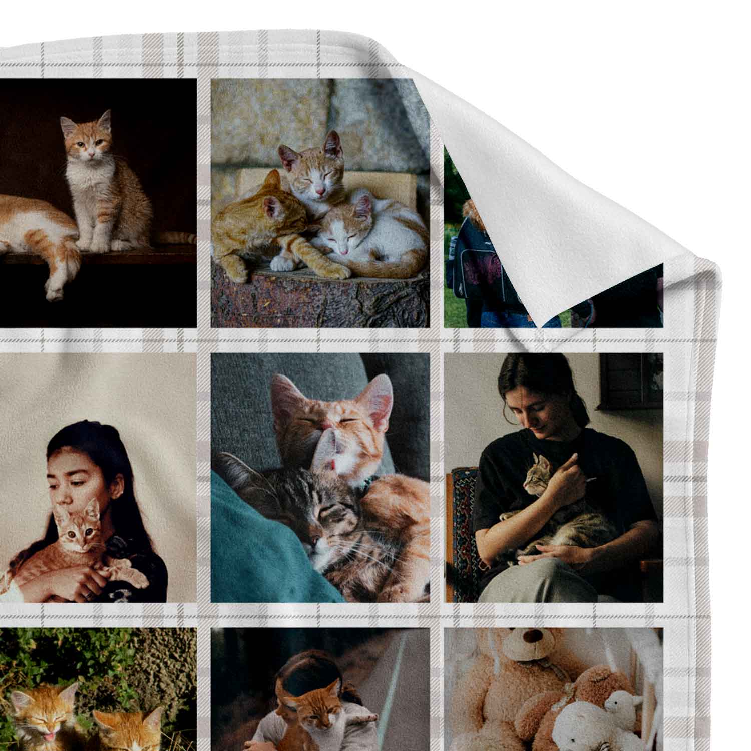 Our Family Photo Collage Personalised Cat Blanket