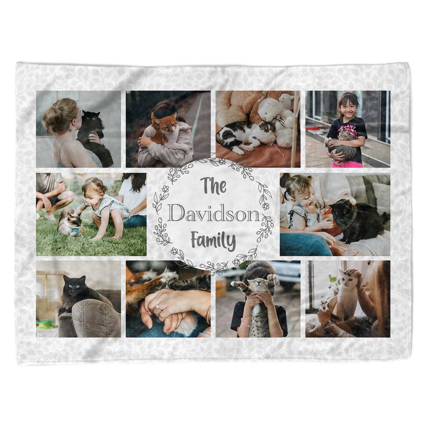 The (Surname) Family Photo Collage Personalised Cat Blanket