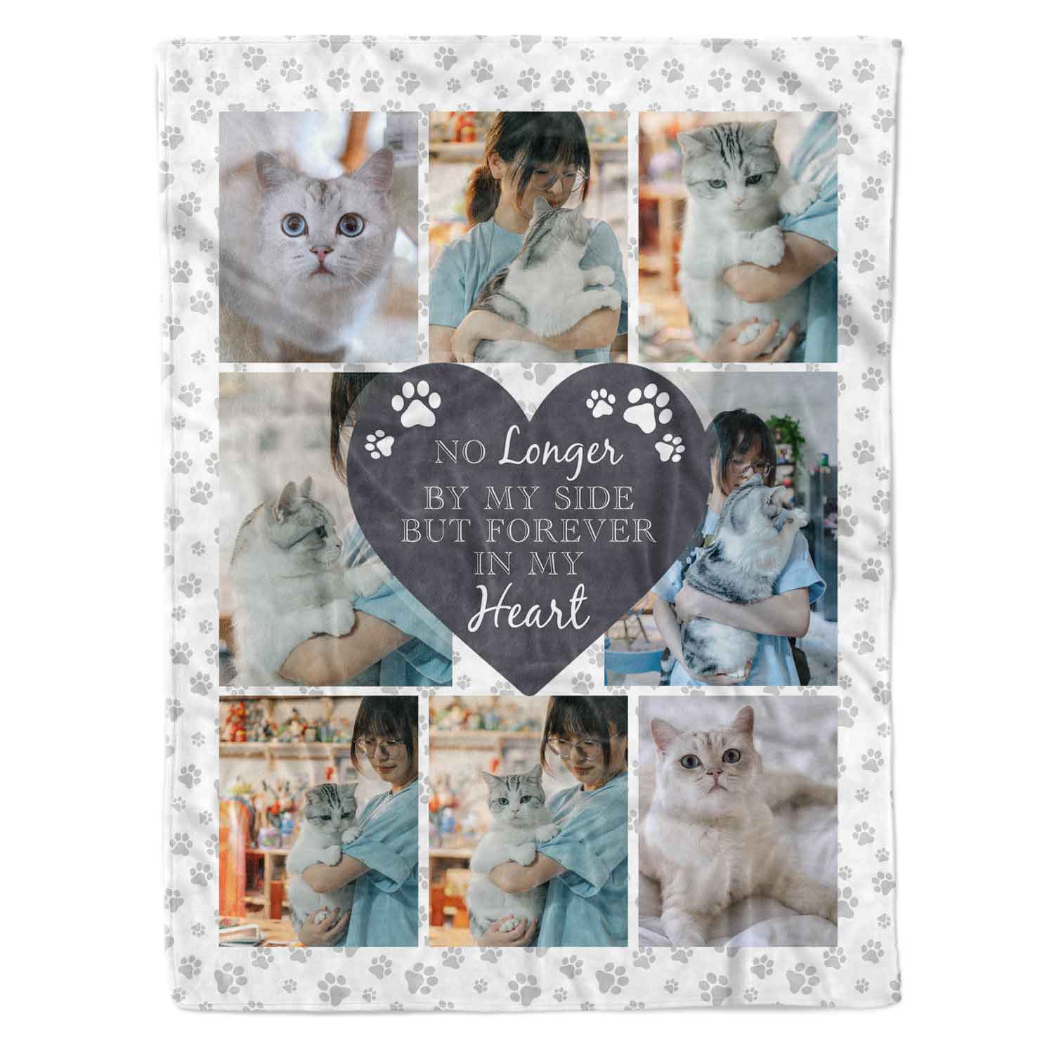 No Longer By My Side, But Forever In My Heart Cat Memorial Blanket