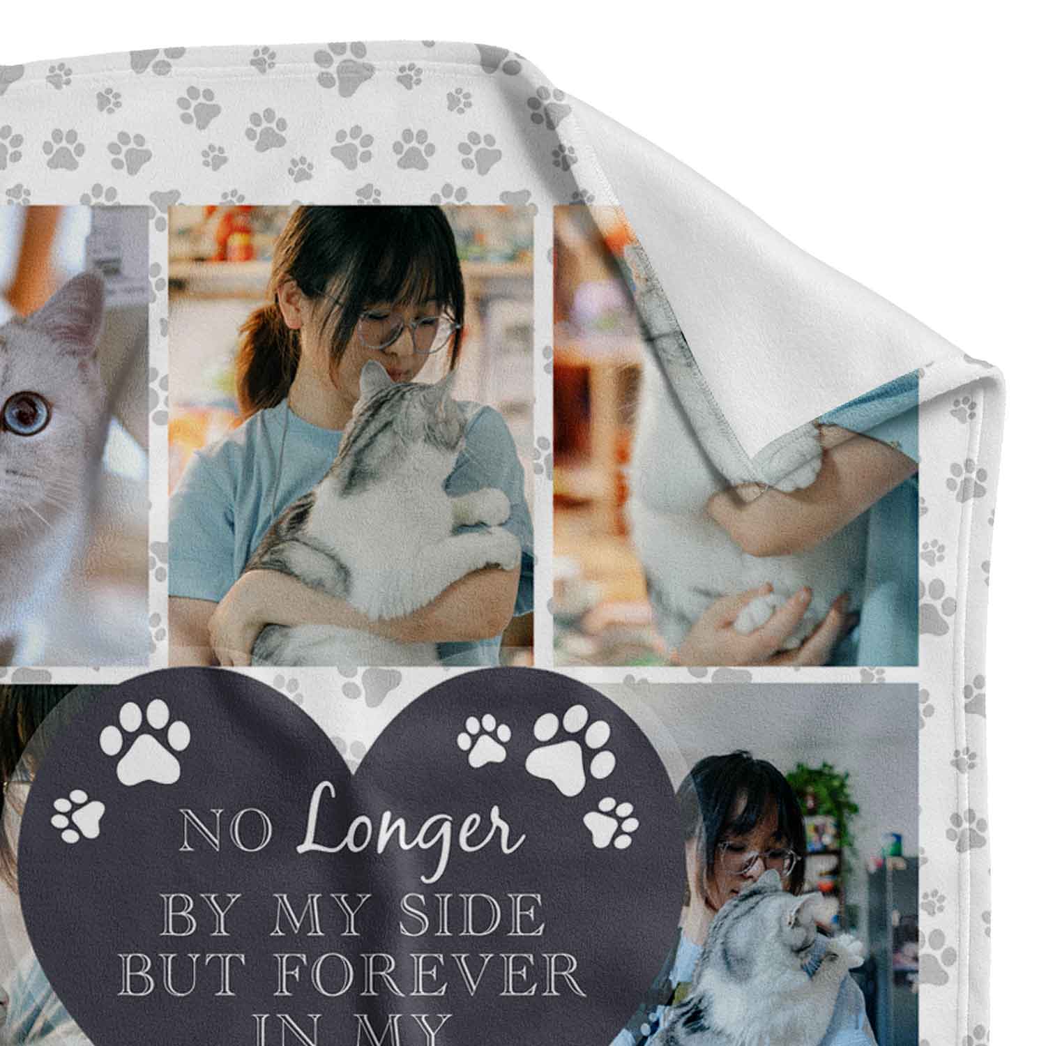 No Longer By My Side, But Forever In My Heart Cat Memorial Blanket